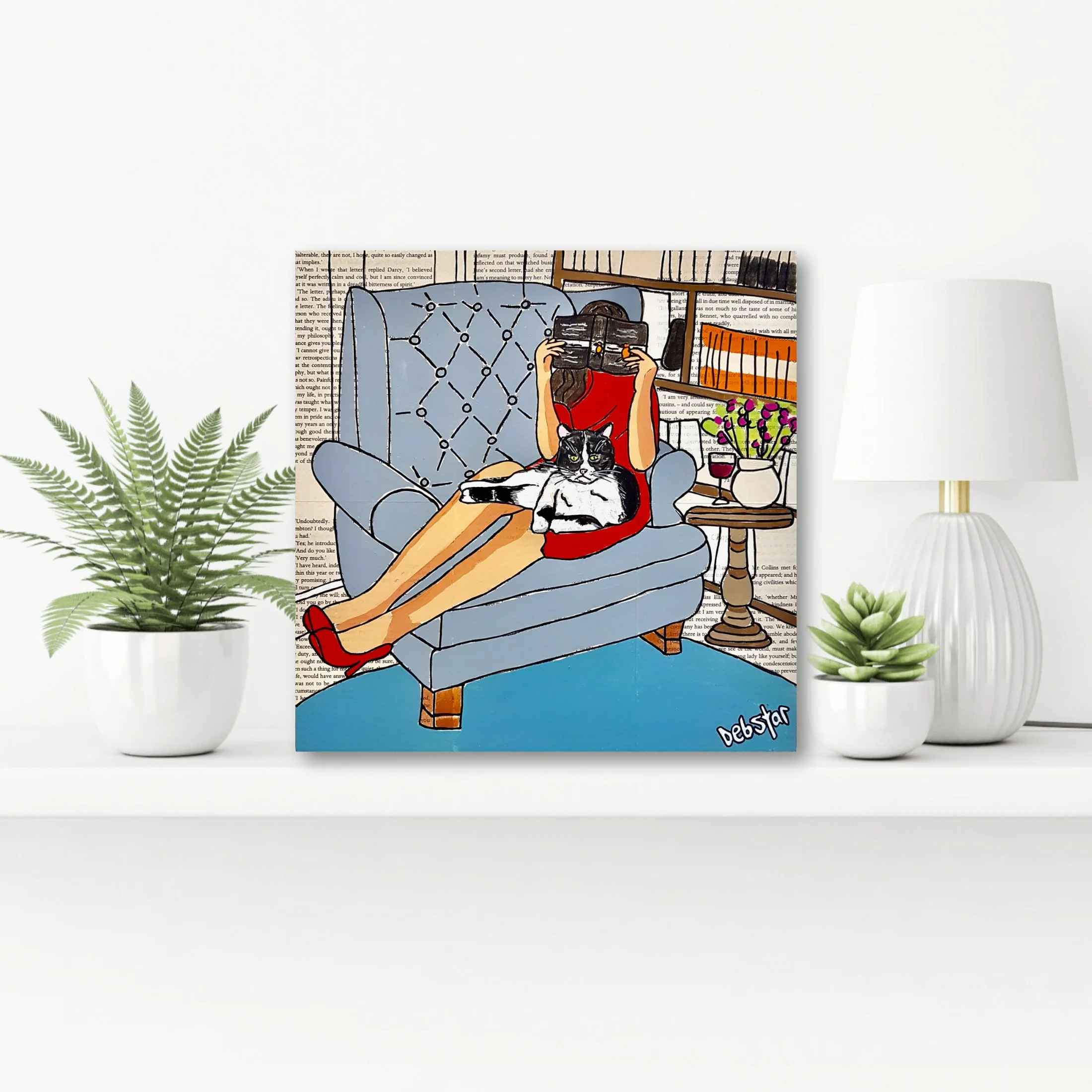 Cat Capers -Catnap 30cm x 30cm $450