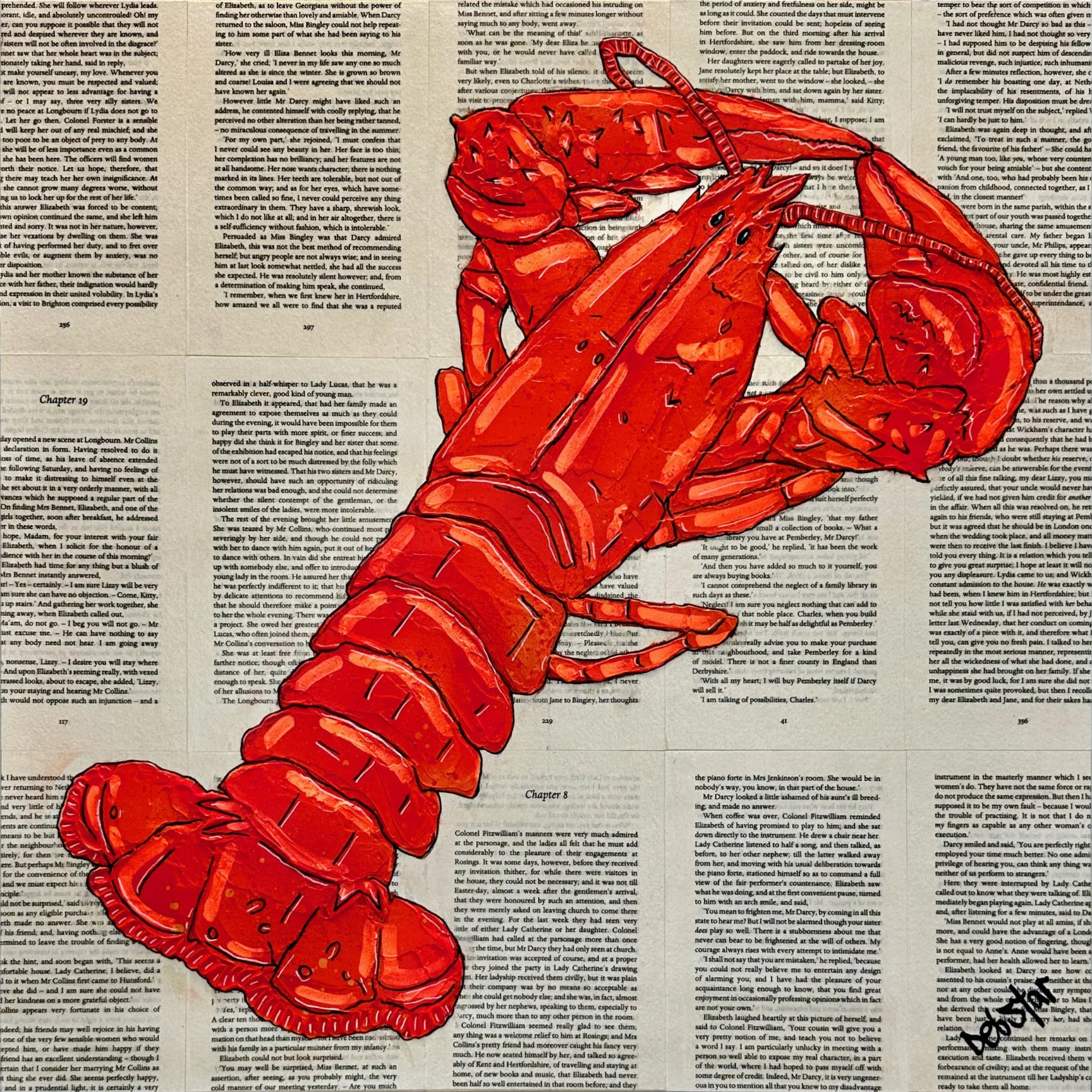 Lobster Dinner Orange 2 50cm x 50cm
