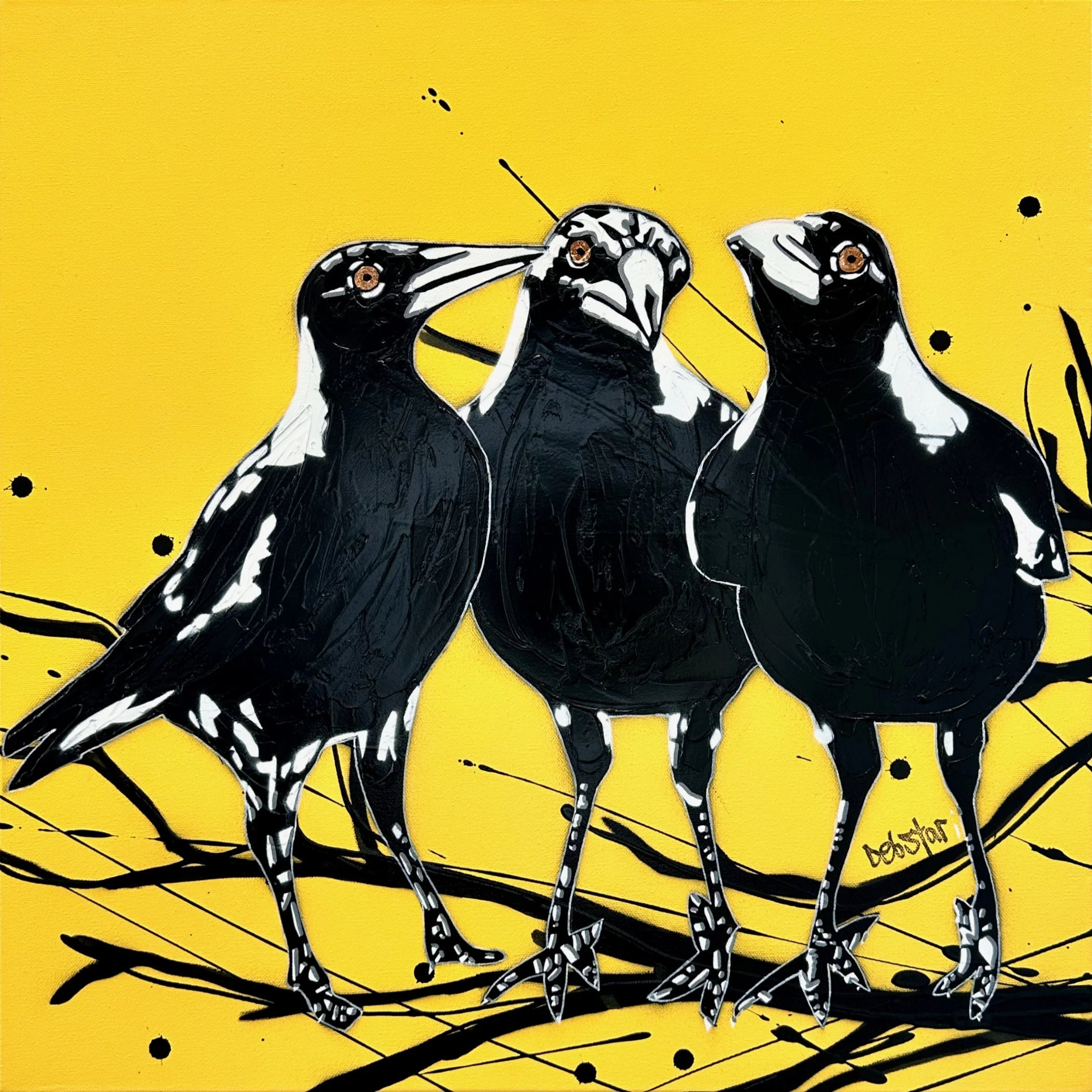 yellow-magpie-huddle-pop-popart-debstar-deborah-lang-art-urban-canvas-1.jpg