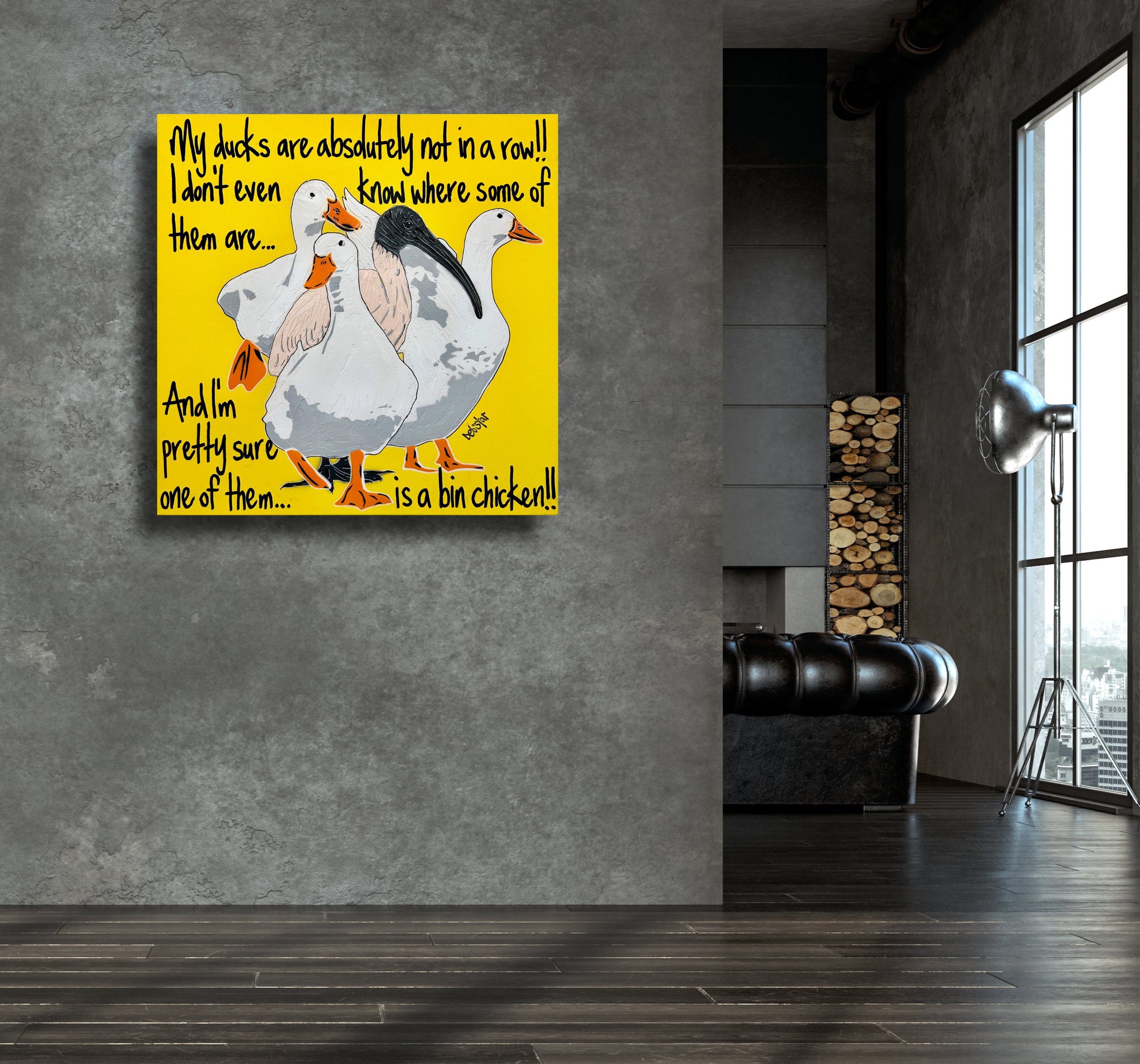 ducks-in-a-row-yellow-bin-chicken-pop-art-debstar-deborah-lang-5.jpg