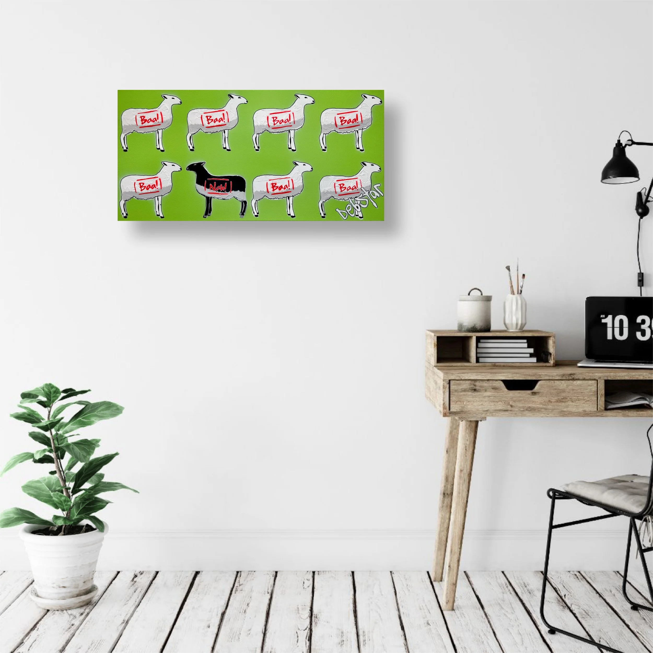 The Black Sheep - Green 61cm x 30.5cm $450