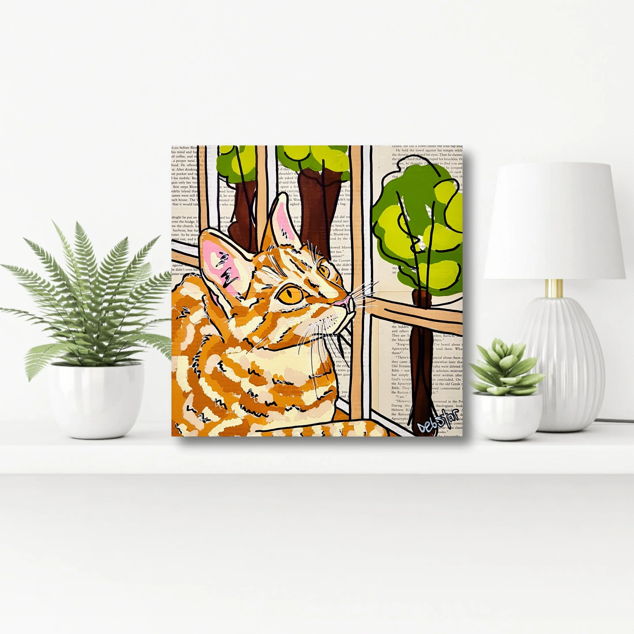Cat Capers - Window 30cm x 30cm $350