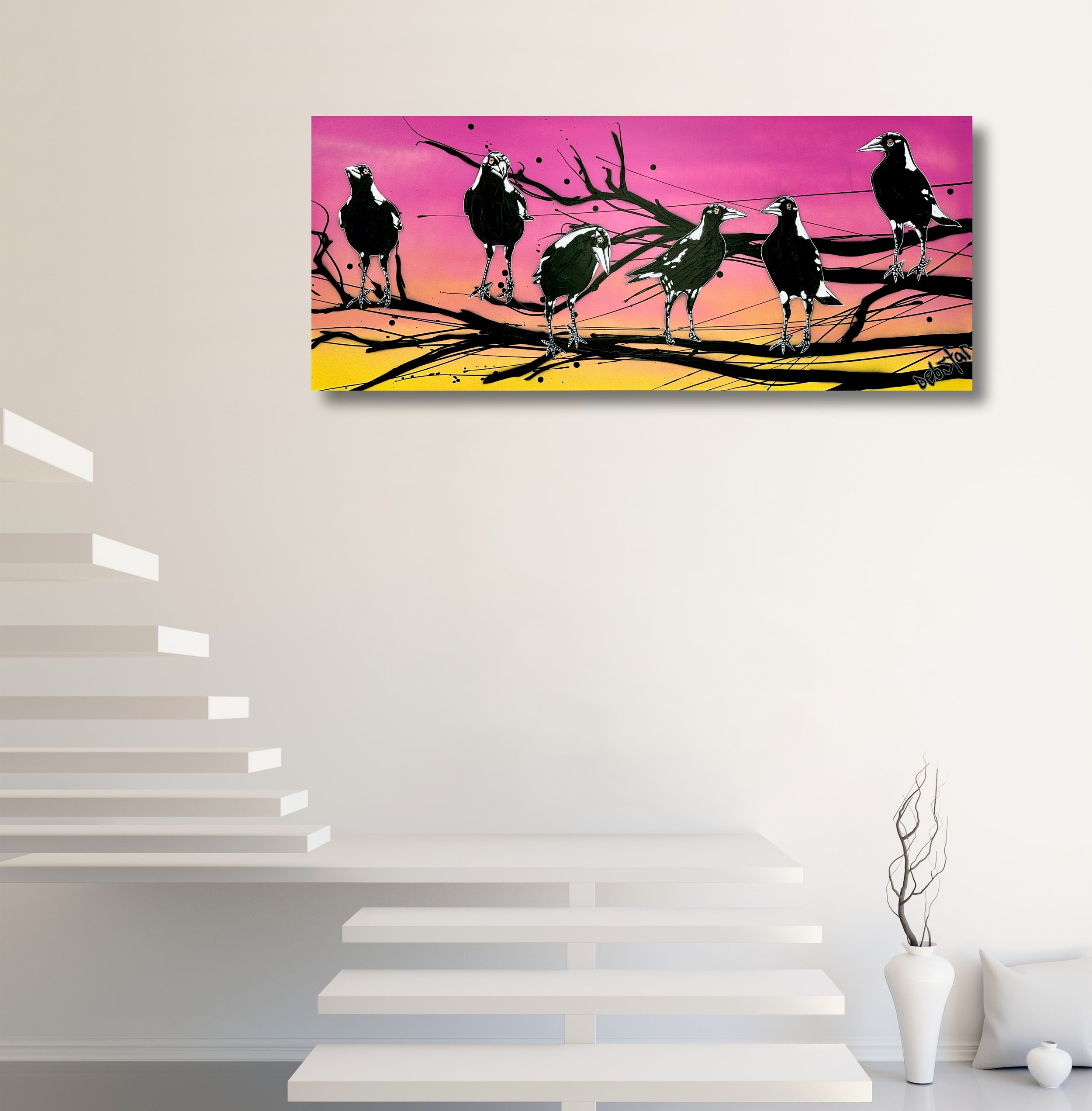 mischief-of-magpies-sunset-2-pop-popart-deborah-lang-art-urban-canvas-6.jpg