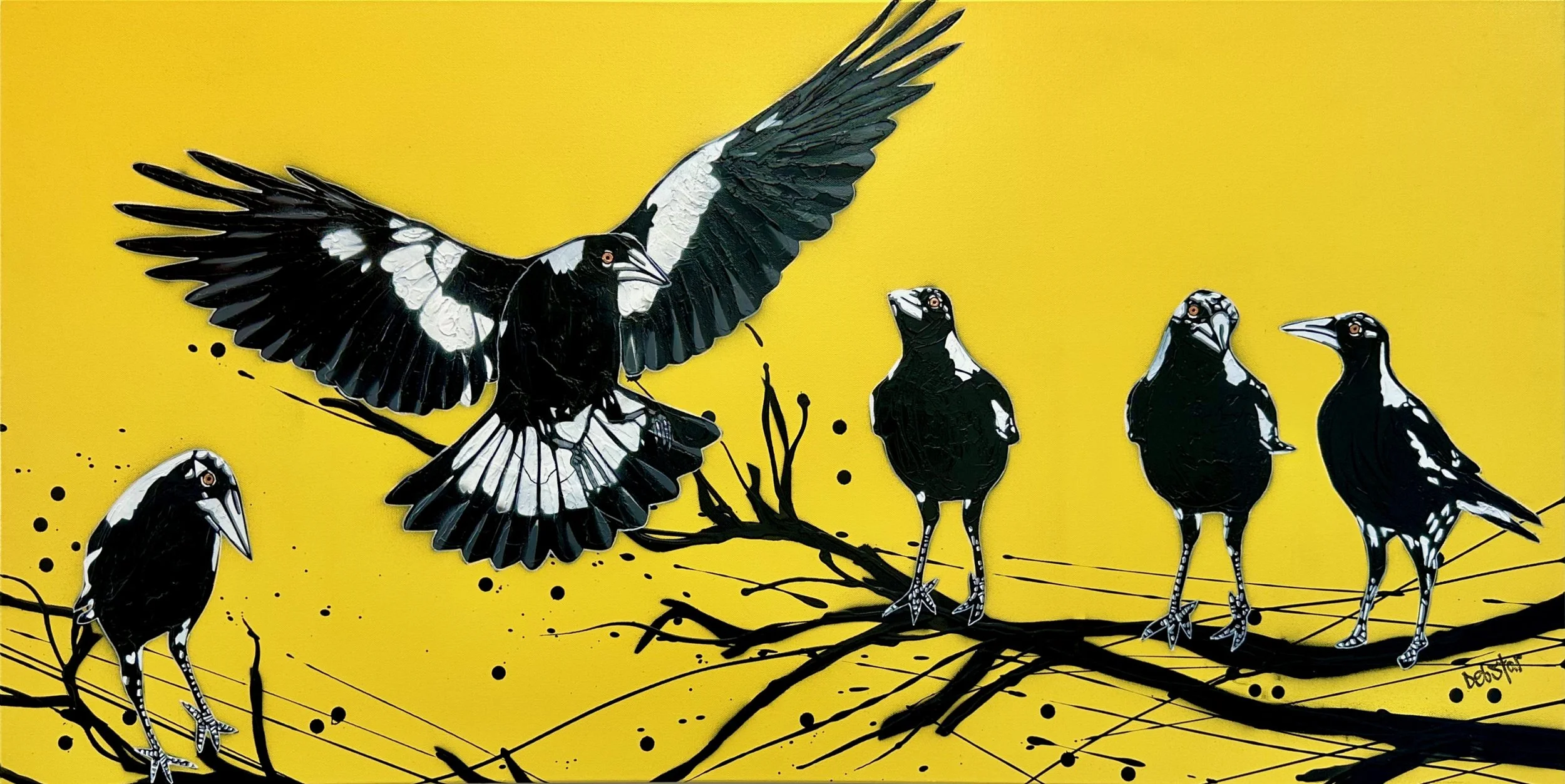 yellow-magpie-the-gathering-pop-popart-debstar-deborah-lang-art-urban-canvas-1.jpg