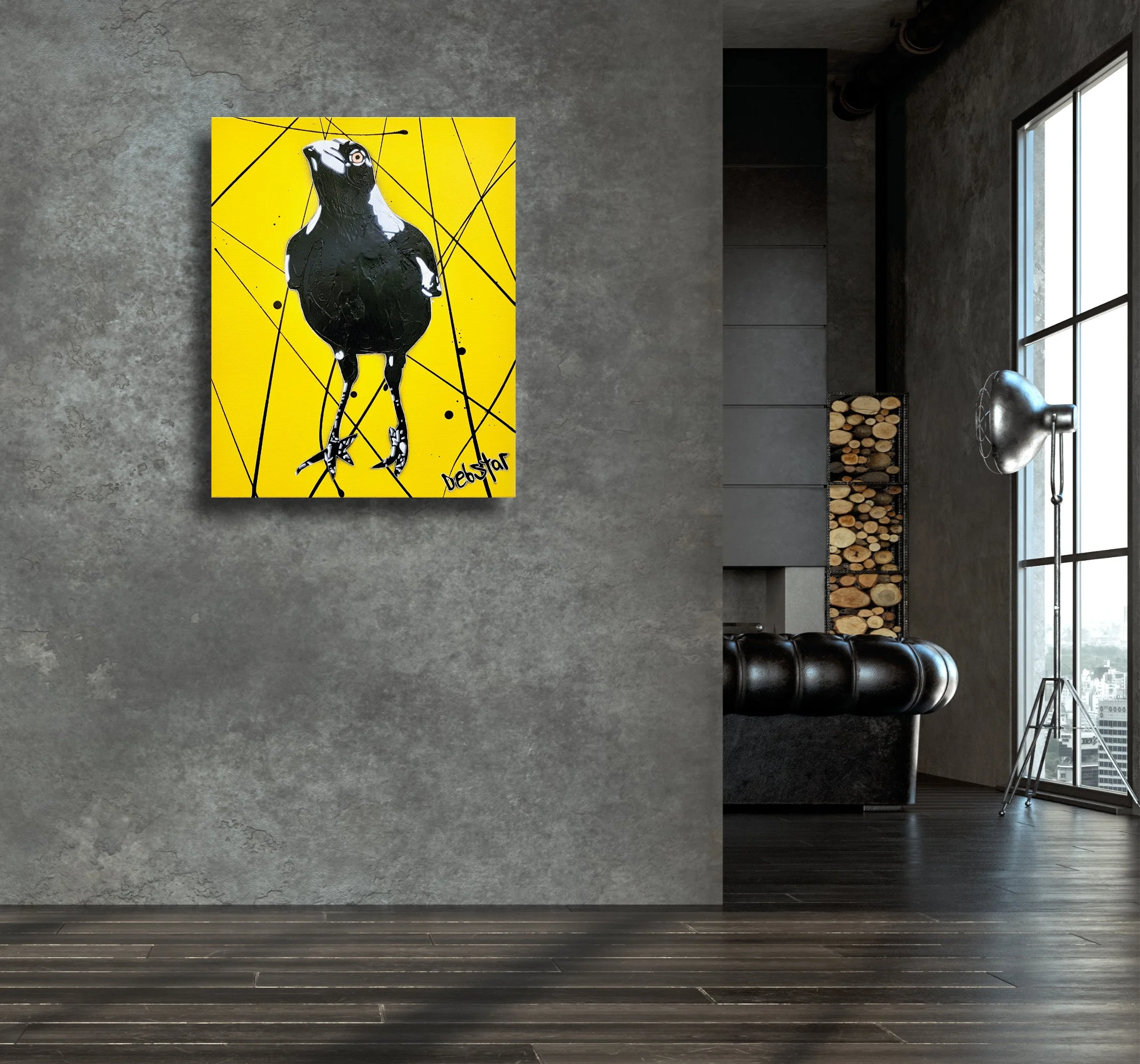 Magpie Yellow Pop 2 40.5cm x 51cm $490