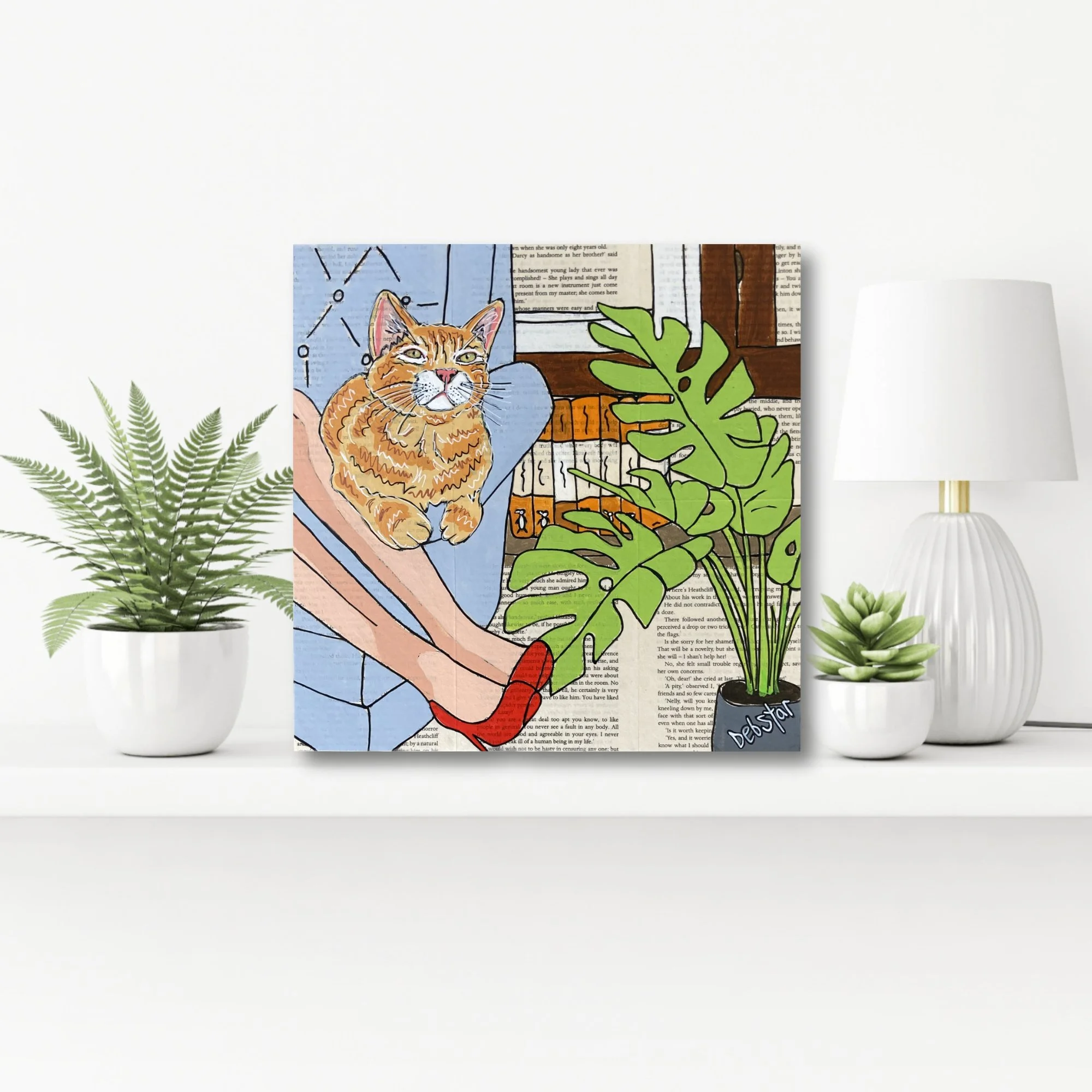 Cat Capers - Armchair 30cm x 30cm $450