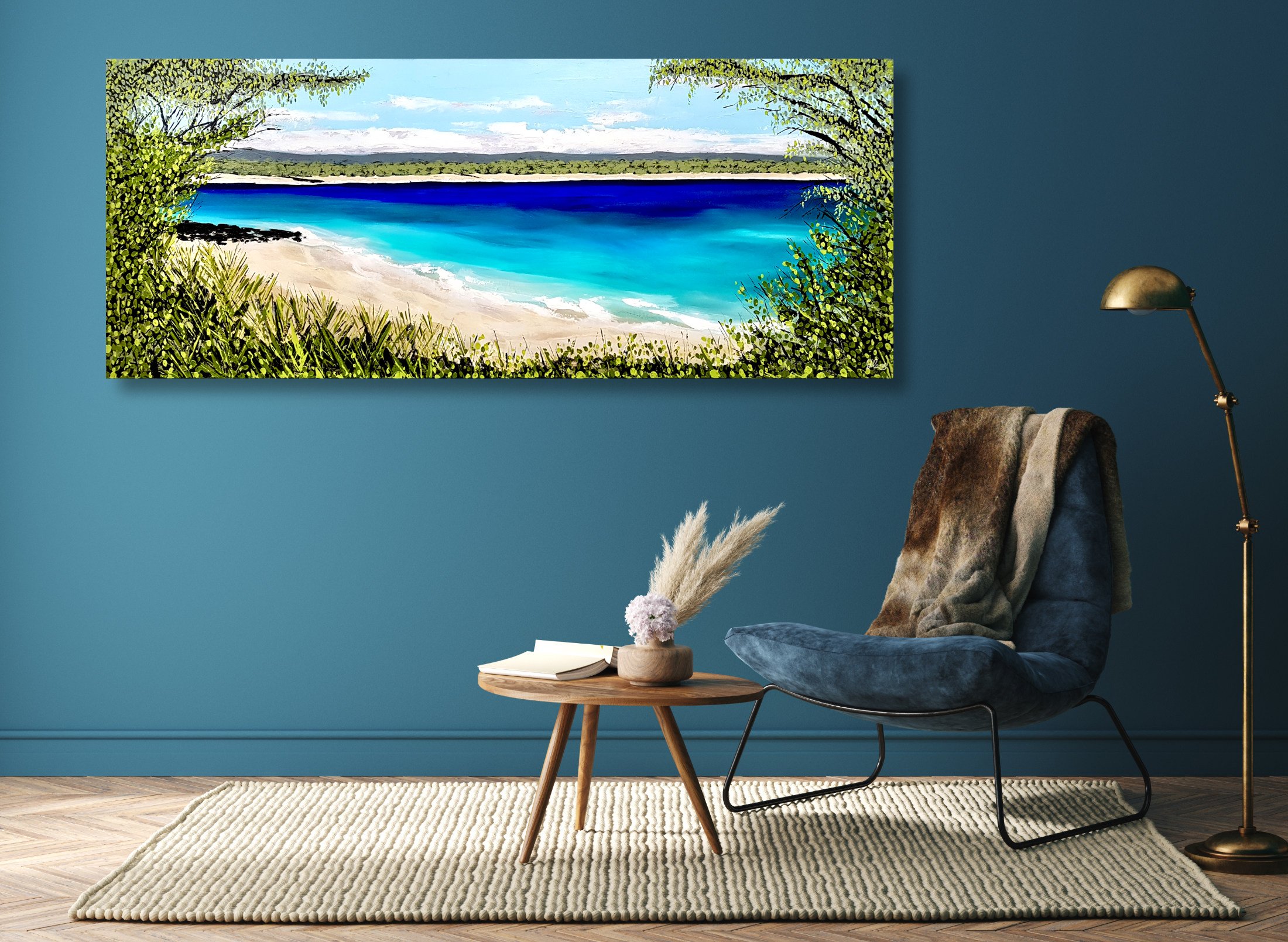 through-the-trees-little-cove-beach-noosa-songbird-designz-deborah-lang-beach-bay-beachscene-canvas-wall-art-contemporary-coastal-style-6.jpg