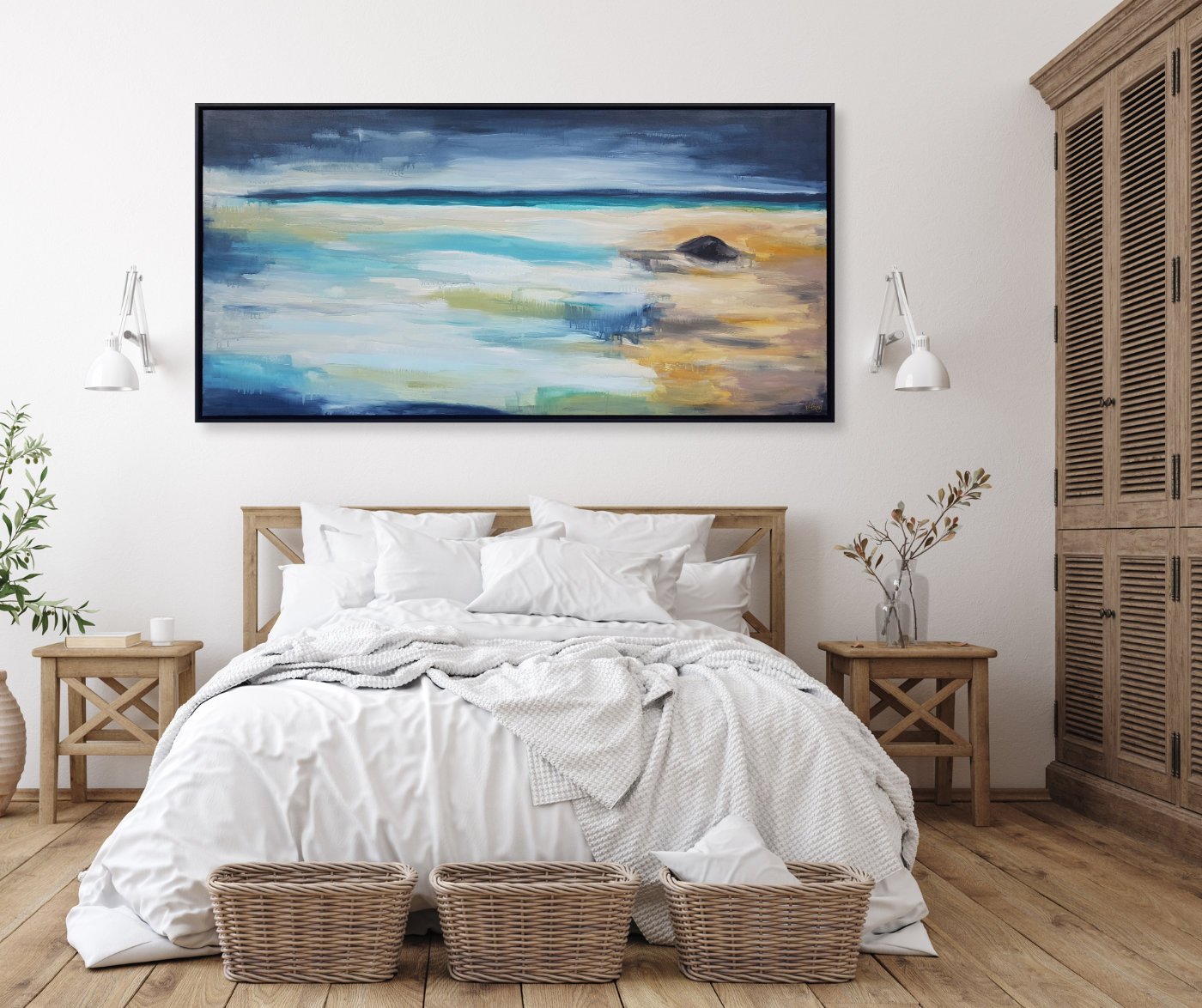 Stormy Day Abstract Bay Framed 155cm x 79cm $1450