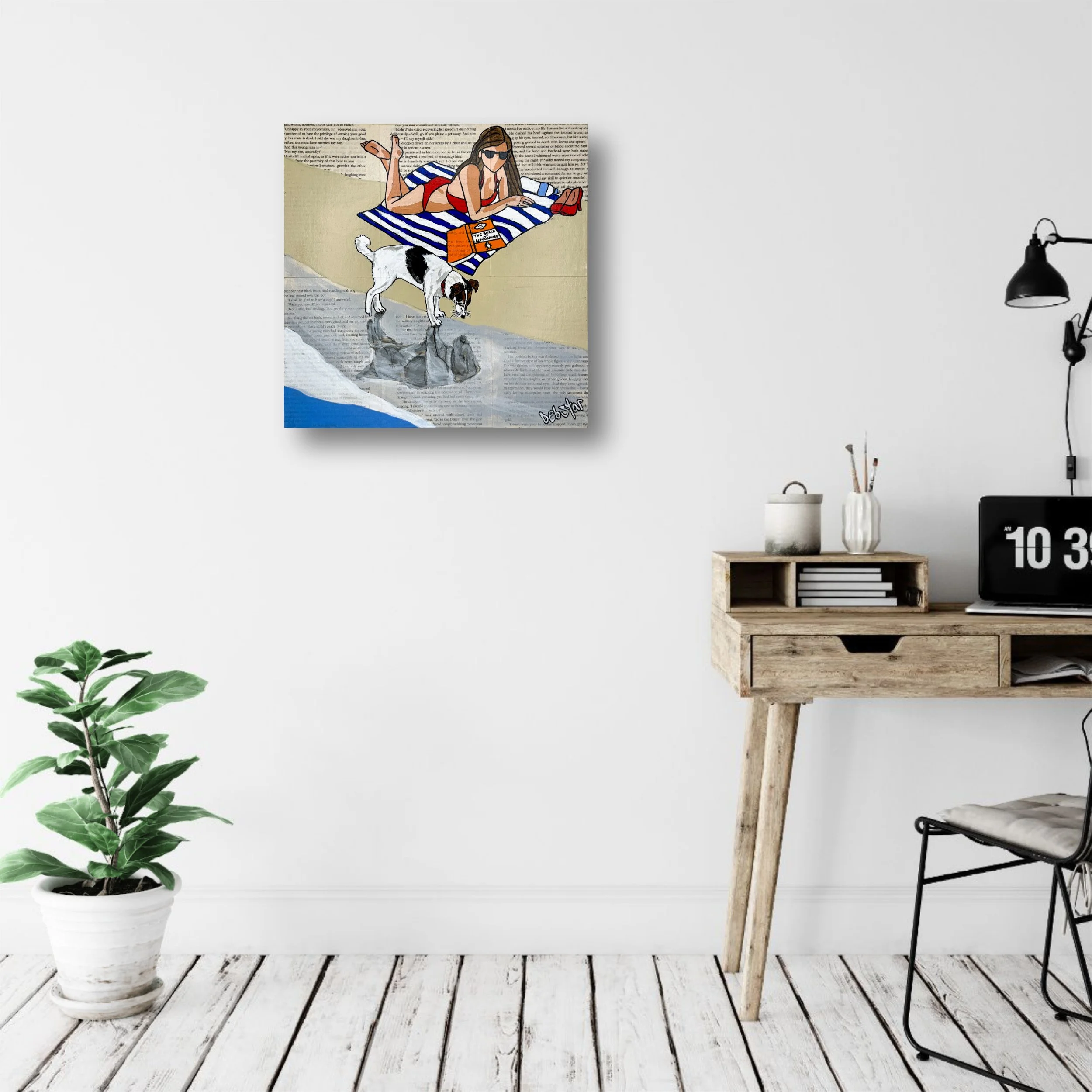 Dog Days - The Beach 30cm x 30cm $350