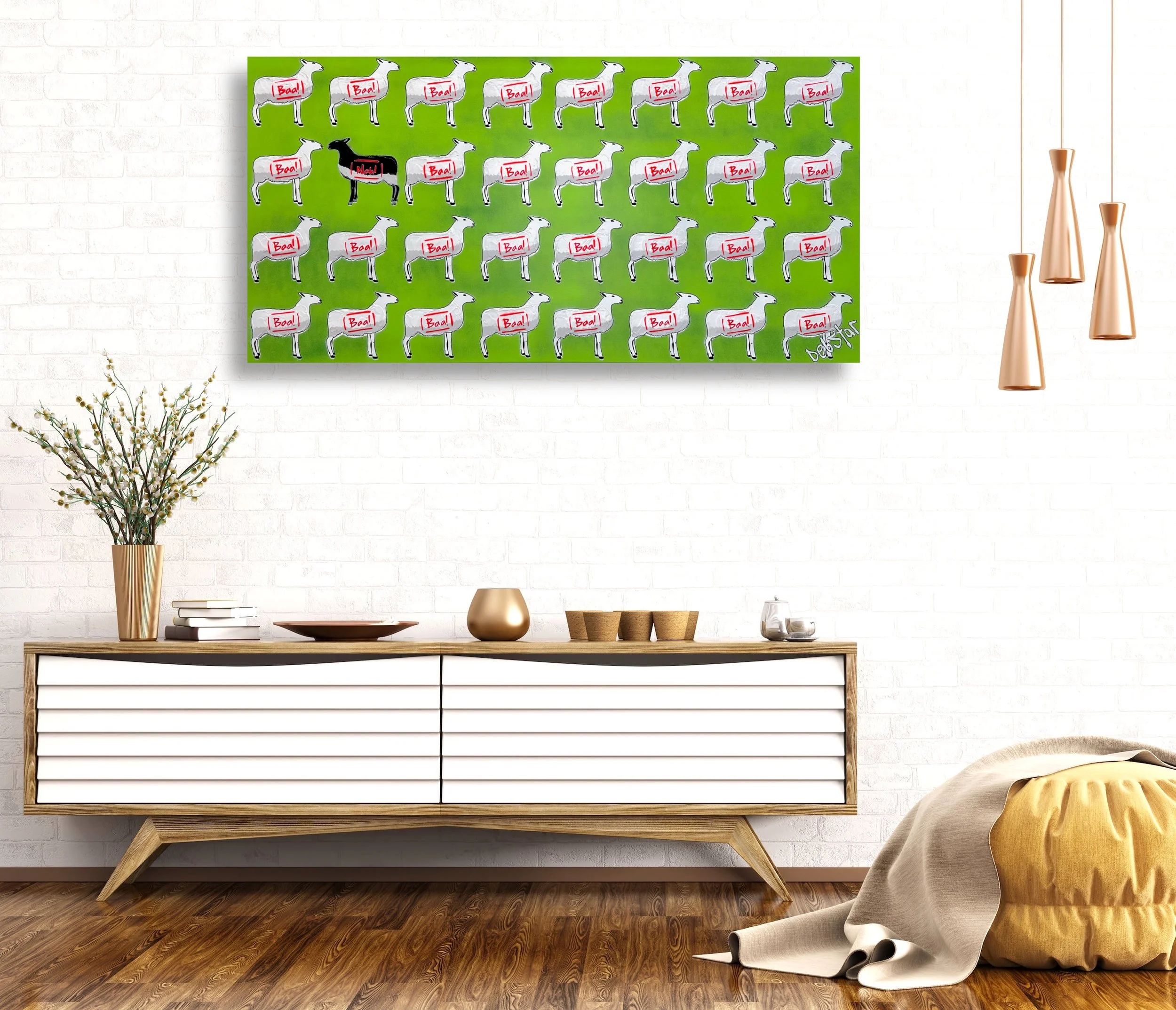The Black Sheep - Green 2 122cm x 61cm $1790