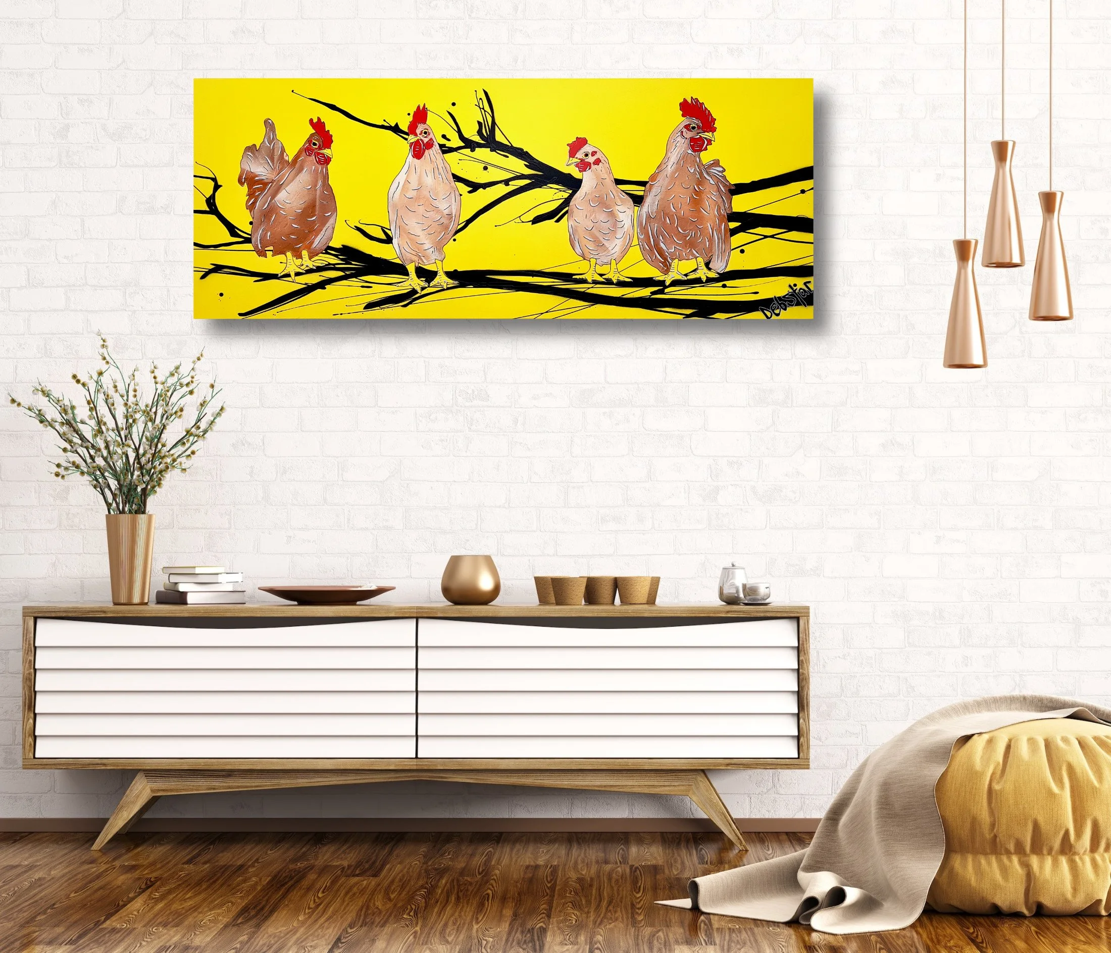 Spicy Chickens 122cm x 51cm $1250