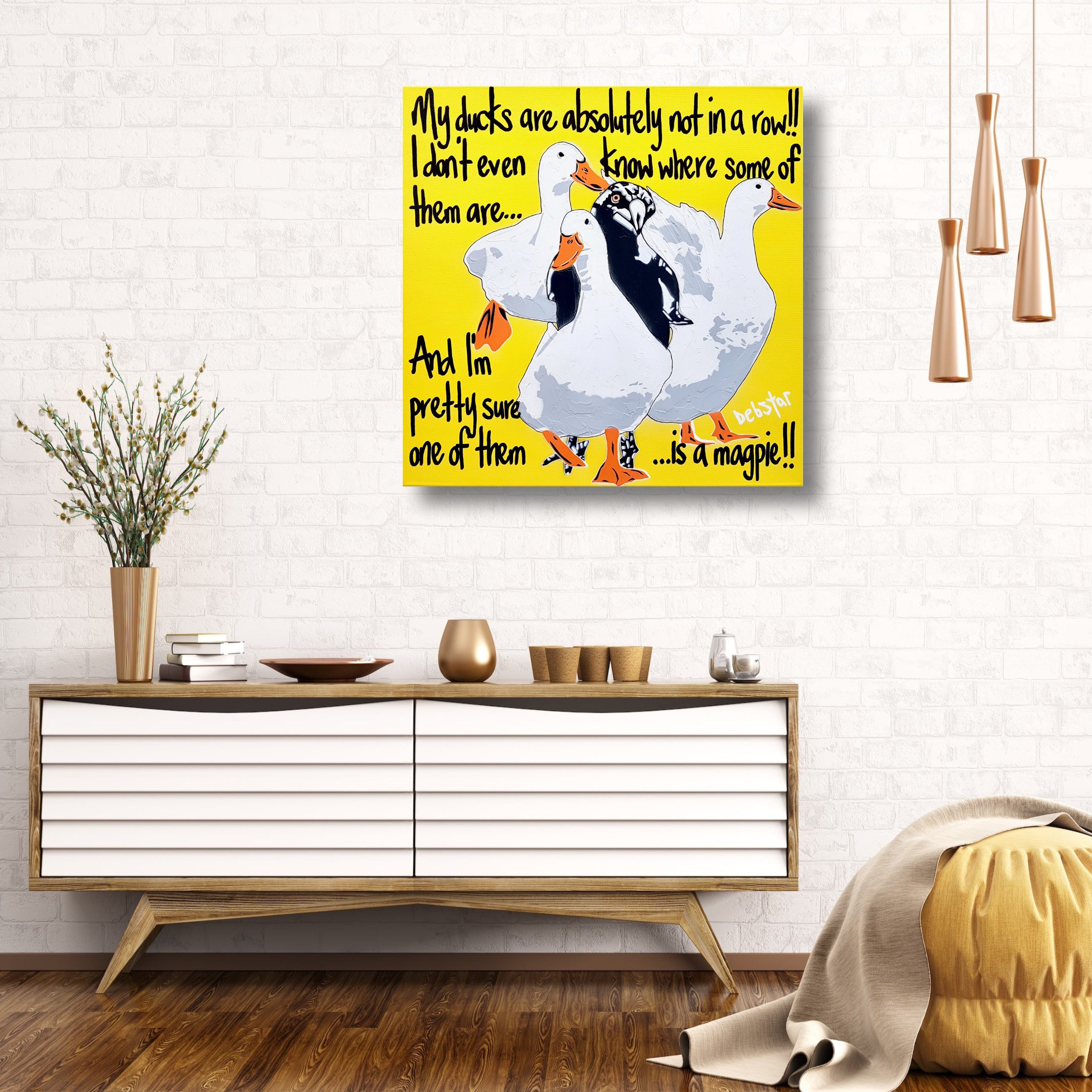 Yellow Ducks in a Row! 61cm x 61cm