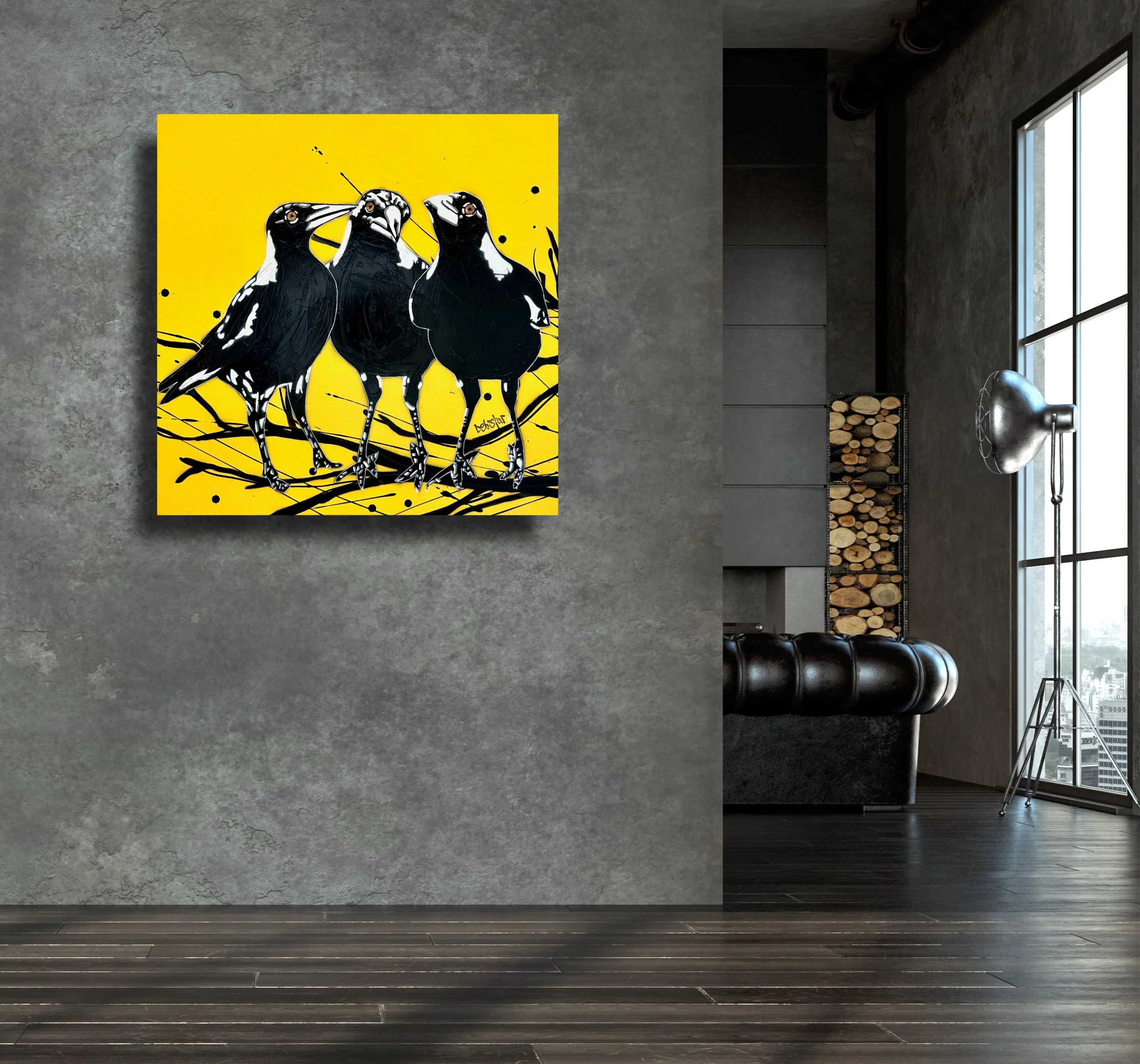 yellow-magpie-huddle-pop-popart-debstar-deborah-lang-art-urban-canvas-5.jpg