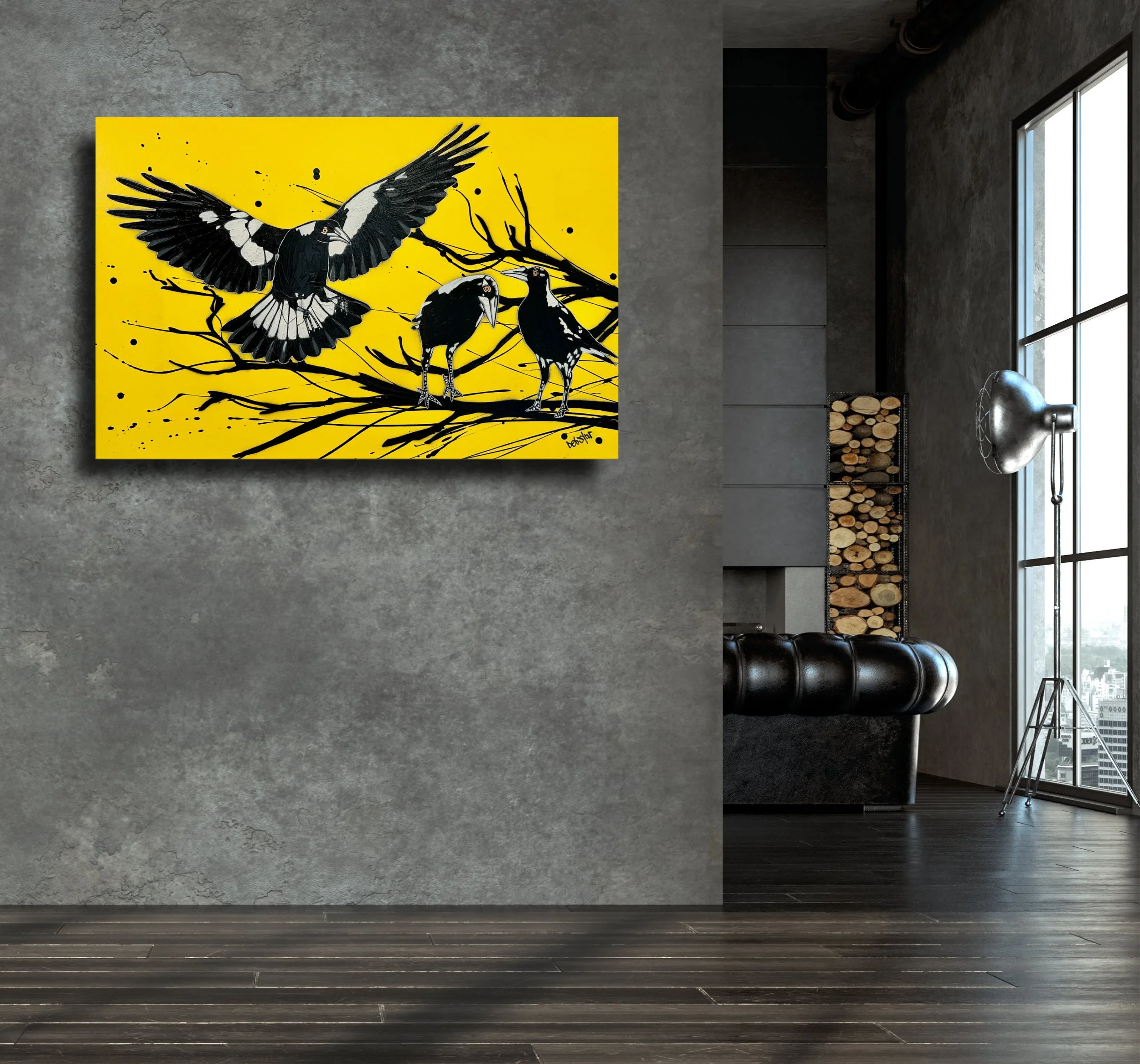 yellow-magpie-dropping-in-pop-popart-debstar-deborah-lang-art-urban-canvas-6.jpg