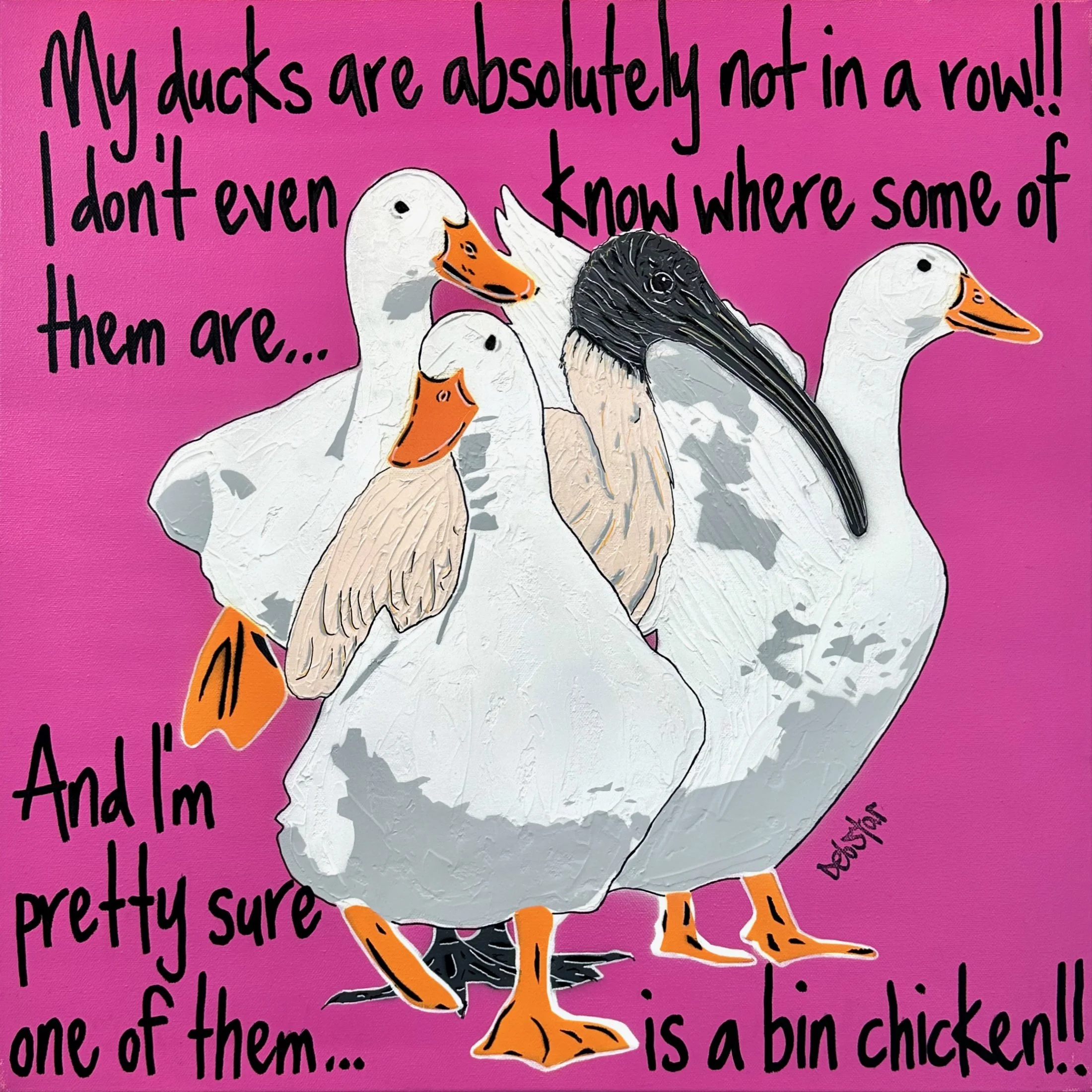 ducks-in-a-row-magenta-bin-chicken-pop-art-debstar-deborah-lang-1.jpg