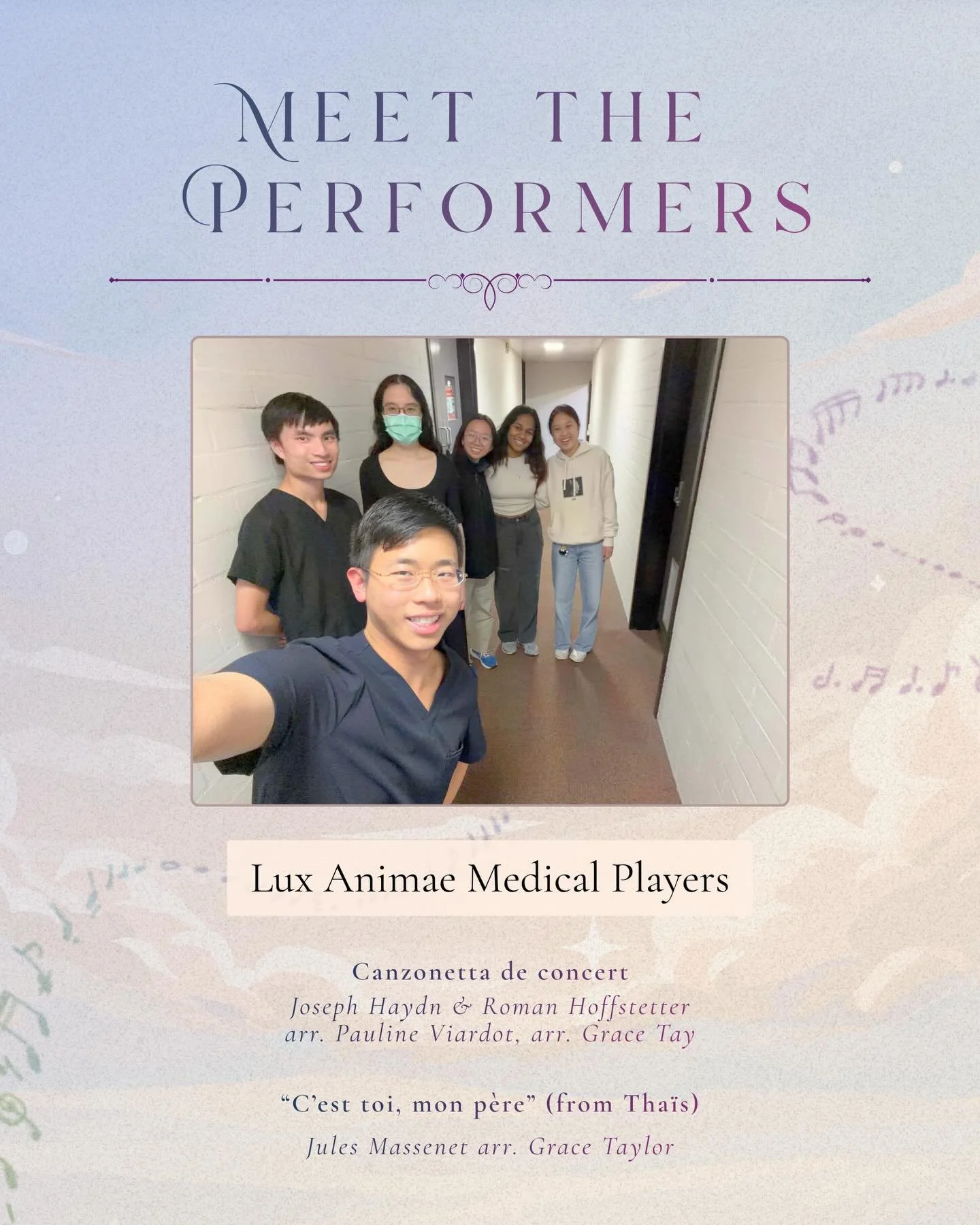 PERFORMER REVEAL #21 💫

Presenting Lux Animae Medical Players, an ensemble of medical students and junior doctors 😱

Following their debut at last year&rsquo;s Chamber Concert and a recent independent performance, they return with a program TODAY f