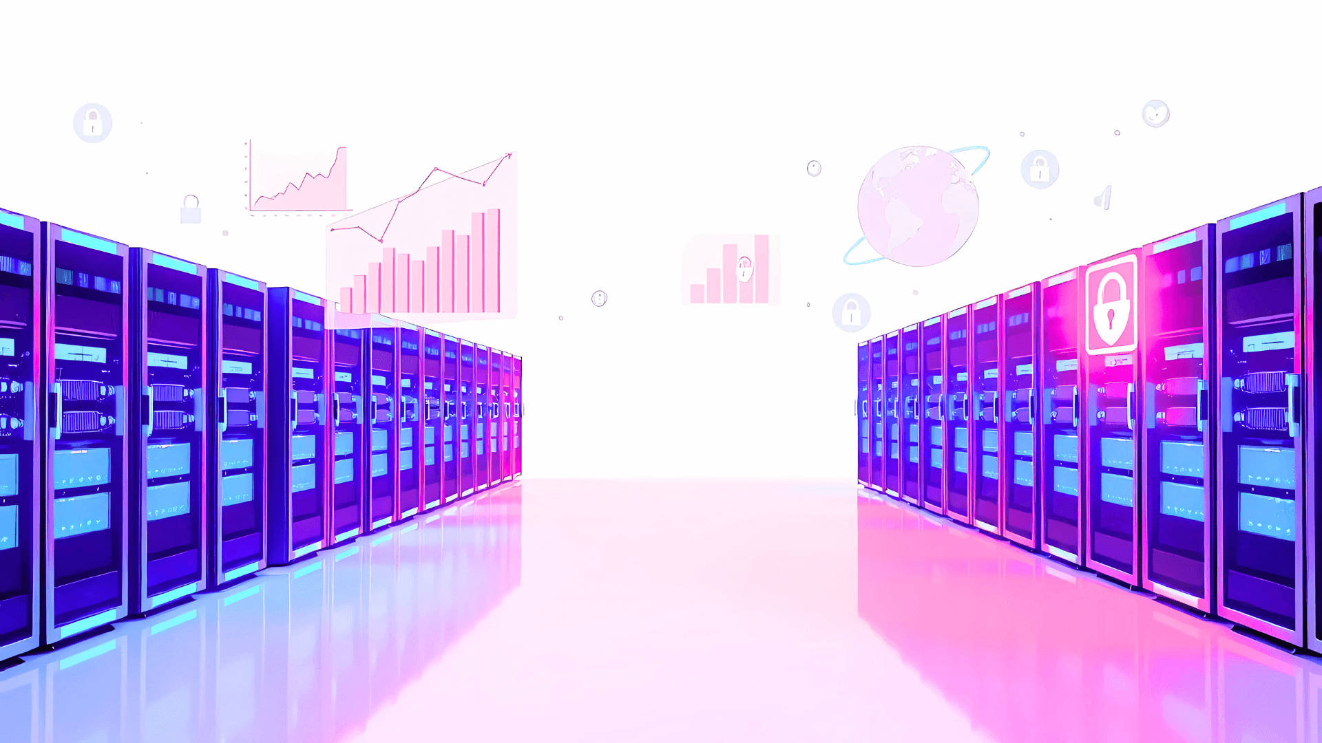 secure server racks and data storage, illustrating how expert execution delivers measurable results for innovators worldwide