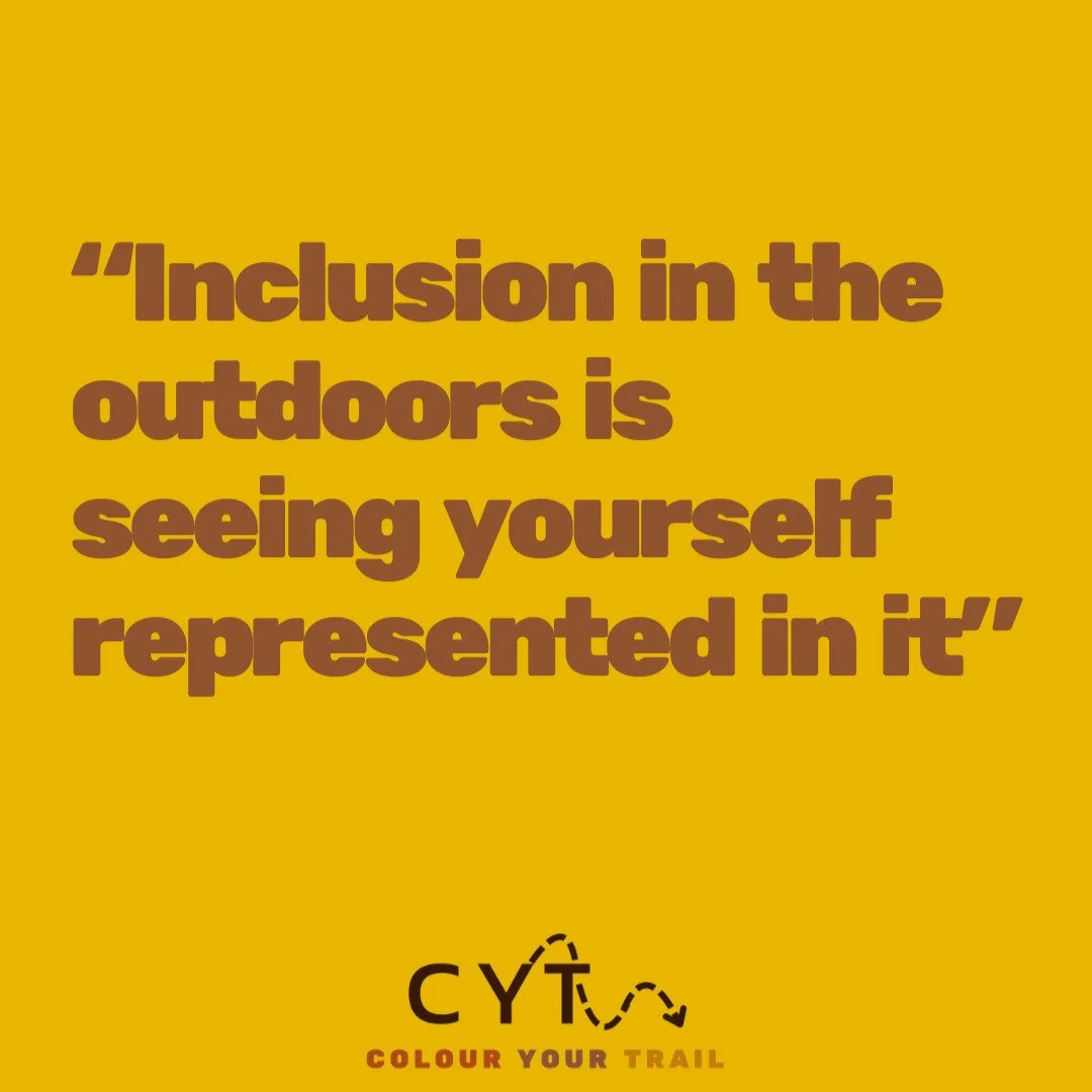Inclusion in the outdoors is seeing yourself represented in it. 

Representation goes beyond visibility. It shapes how people are welcomed when they enter outdoor spaces.

It is the difference between a smile and a raised eyebrow on the trail, and be