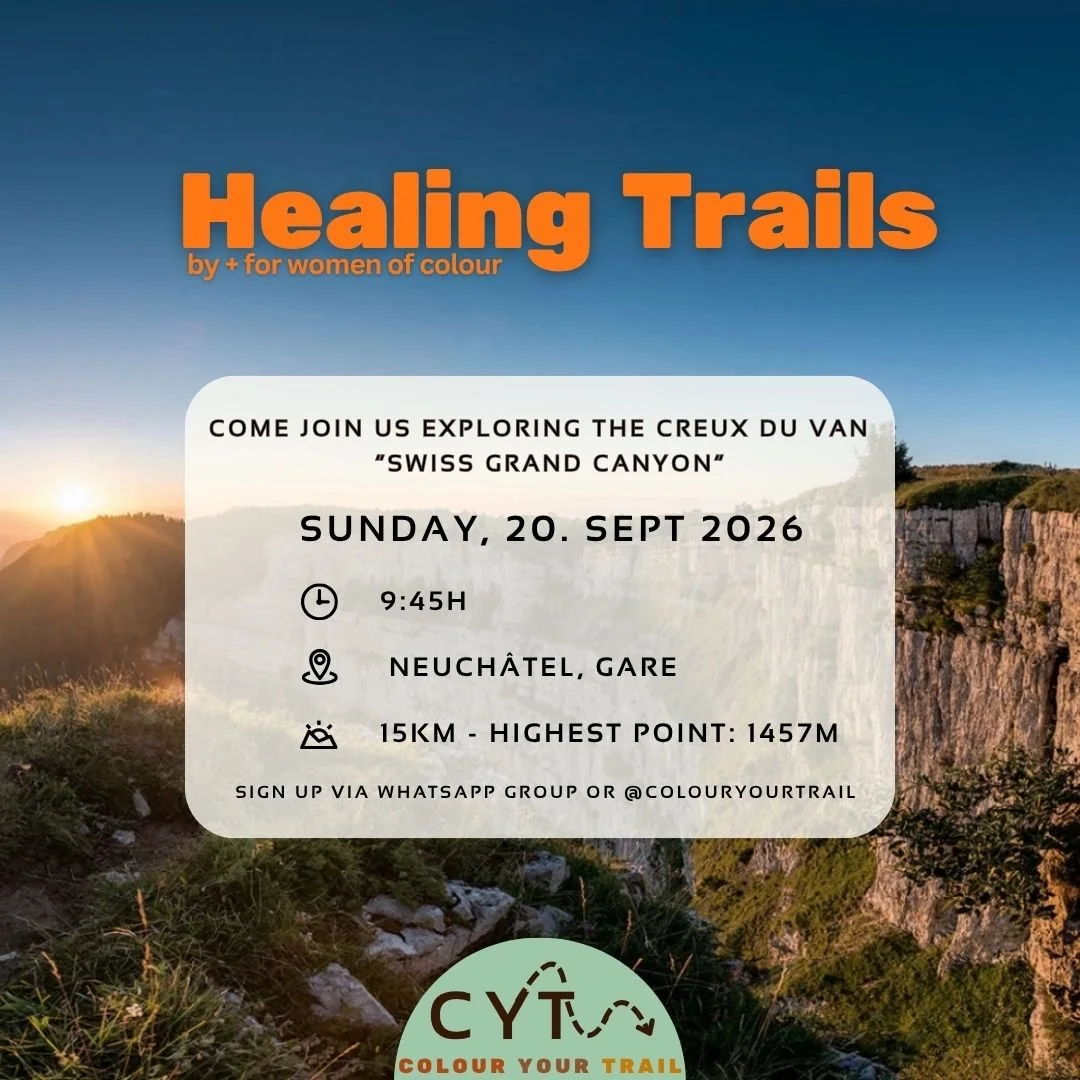 >> Join our next hike for people of colour exploring the swiss grand canyon <<

Our next hike is taking us to the stunning Creux du Van nature reserve, where breathtaking views and the chance to spot local ibexes relaxing among the rocks 