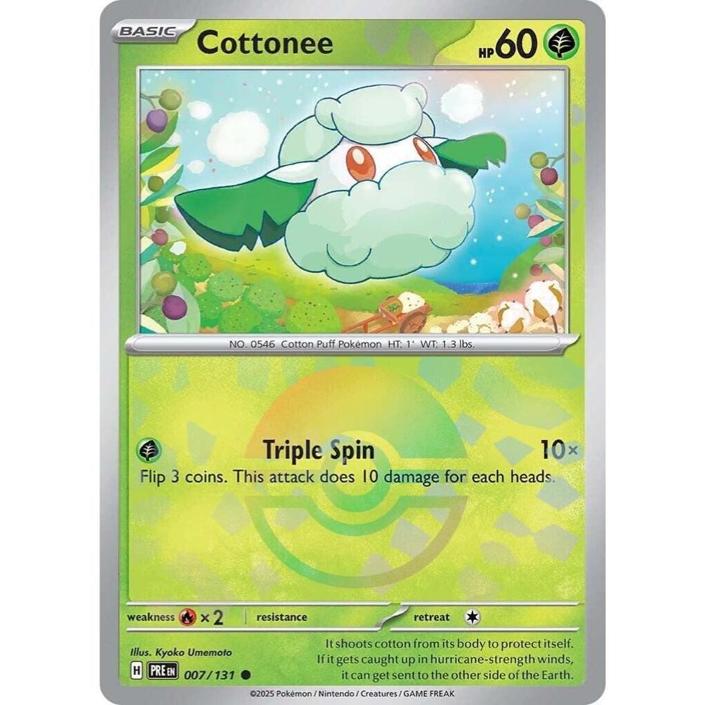 Cottonee (Poke Ball Pattern) - SV: Prismatic Evolutions (PRE) - 007/131