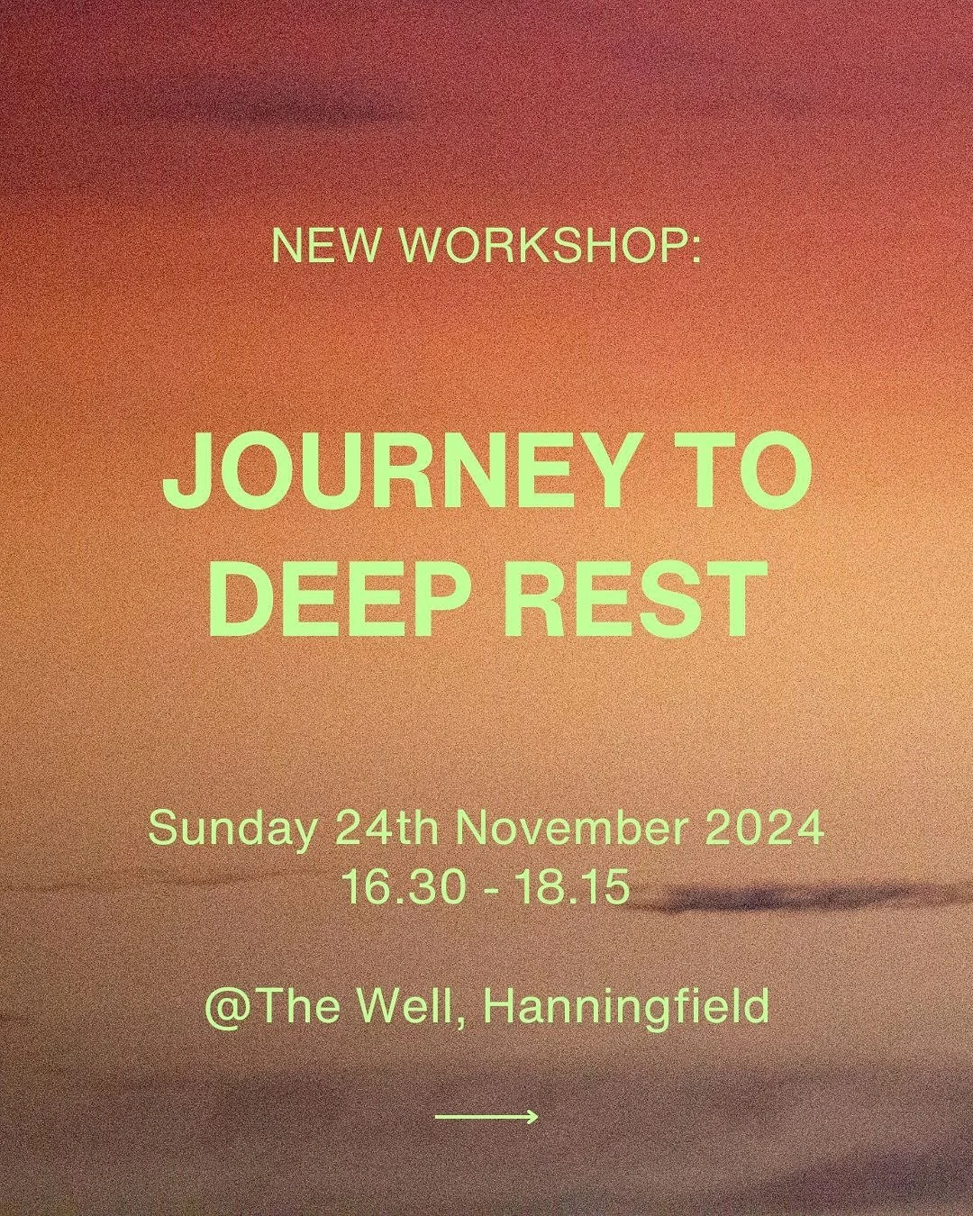 ✨Journey to Deep Rest Workshop✨

Super excited to be bringing back this much needed evening of restorative yoga and guided relaxation. 

Transition from the busyness of the week into a dreamy deep rested state.

Sunday 24th November 
4.30 - 6.15pm
@t