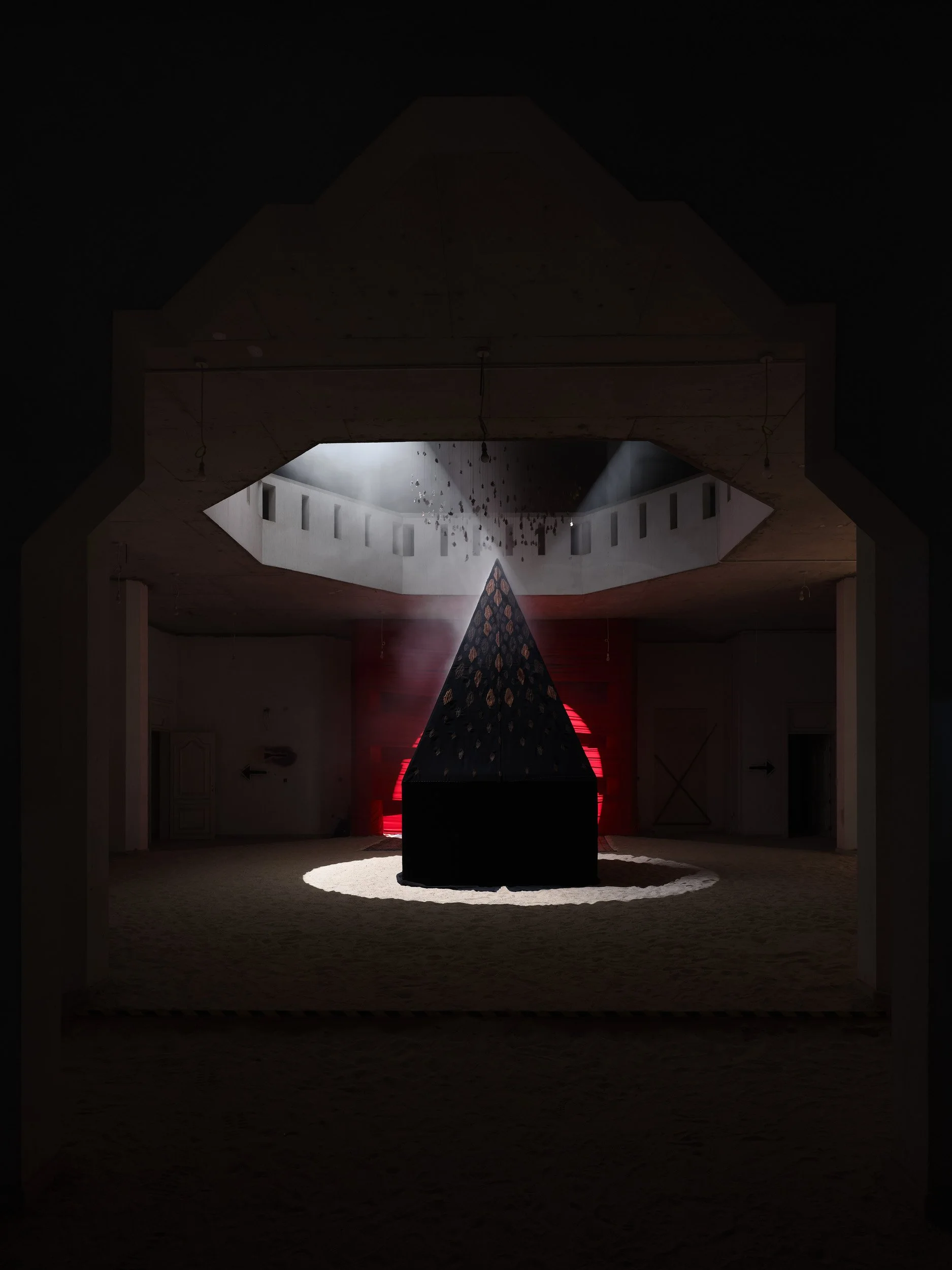 Dark Corridor
A darker space accessed using a flashlight, positioned to the left of the incense burner and leading toward the roof, operating as a transitional zone.