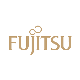Fujitsu logo with an infinity symbol above the brand name