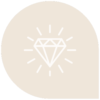 A minimalist line drawing of a diamond surrounded by lines on a light background.