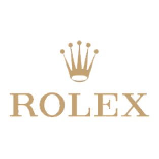 Rolex logo featuring a gold crown above the brand name in gold letters.