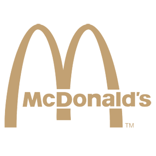 McDonald's logo with golden arches and text.