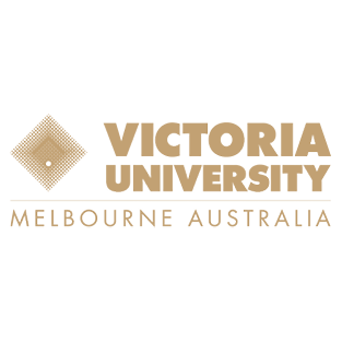 Victoria University logo with the text 'Victoria University Melbourne Australia' below a diamond-shaped emblem.