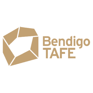 Bendigo TAFE logo with a stylized geometric shape resembling a polygon to the left of the text.