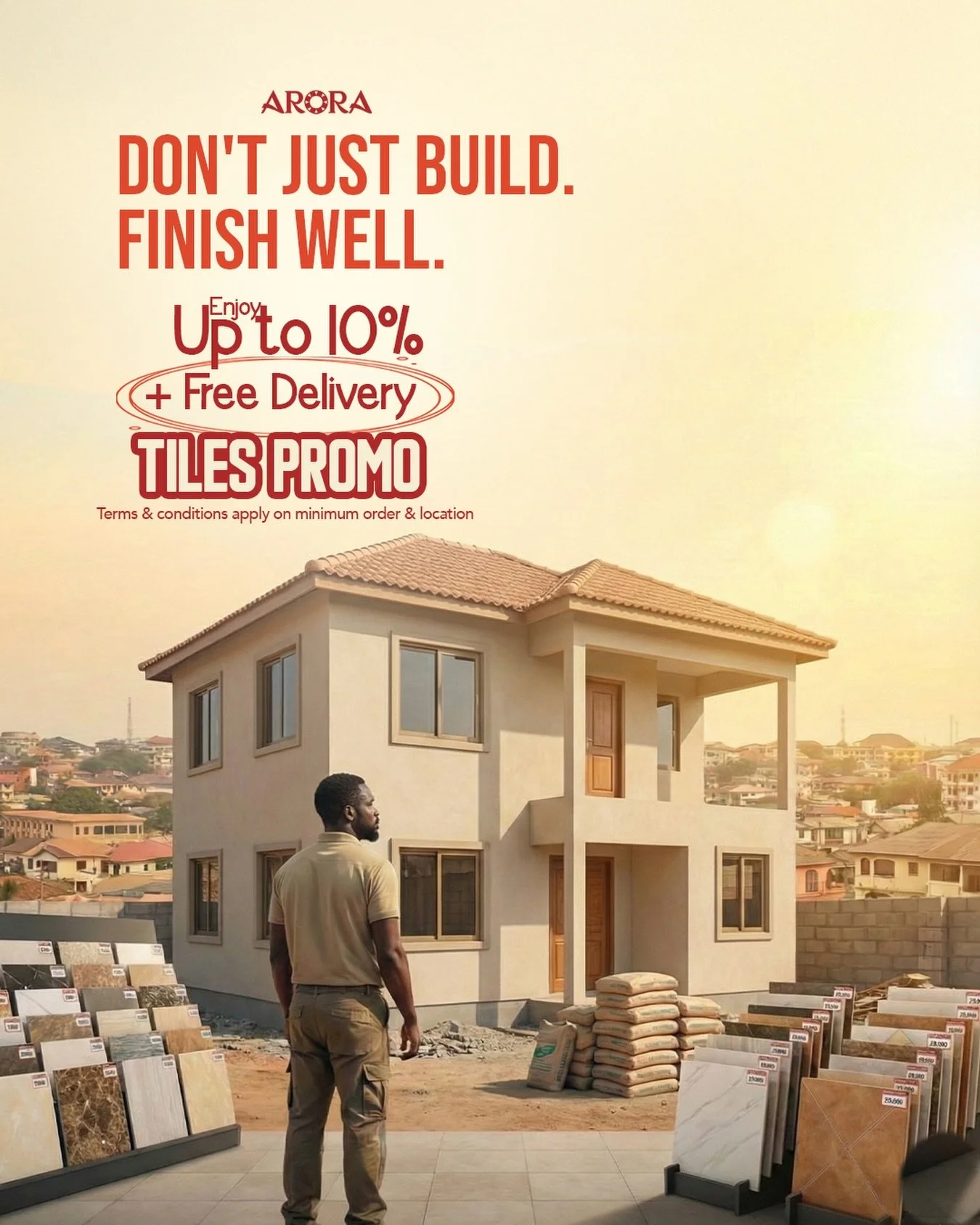 Don&rsquo;t just build. Finish well. Enjoy up to 10% OFF + Free Delivery on tiles.

📍JVRJ +32Q, Spintex Road, Accra - Ghana
📞+233 54 010 0766

#Arorasupplies #Arora #ghanatiles #homeinspiration #tilesGhana