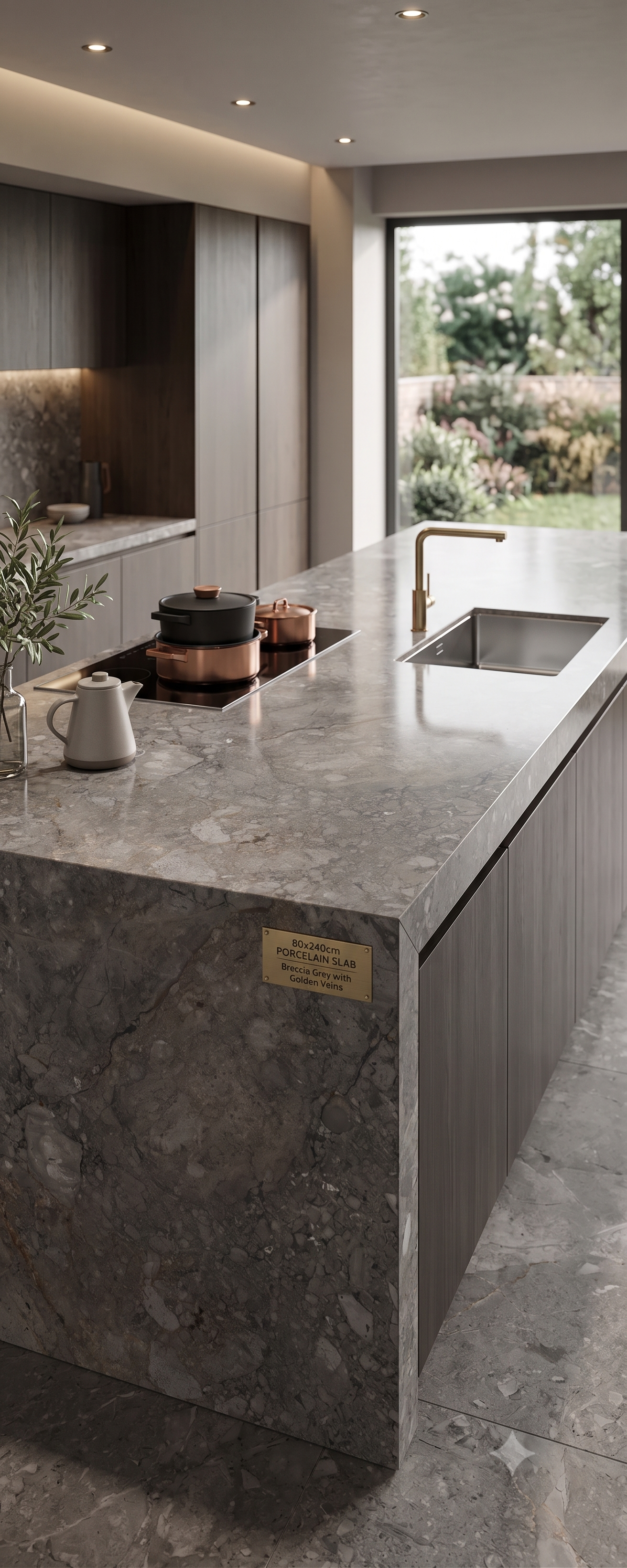 80x240 Porcelain Slab - William Grey