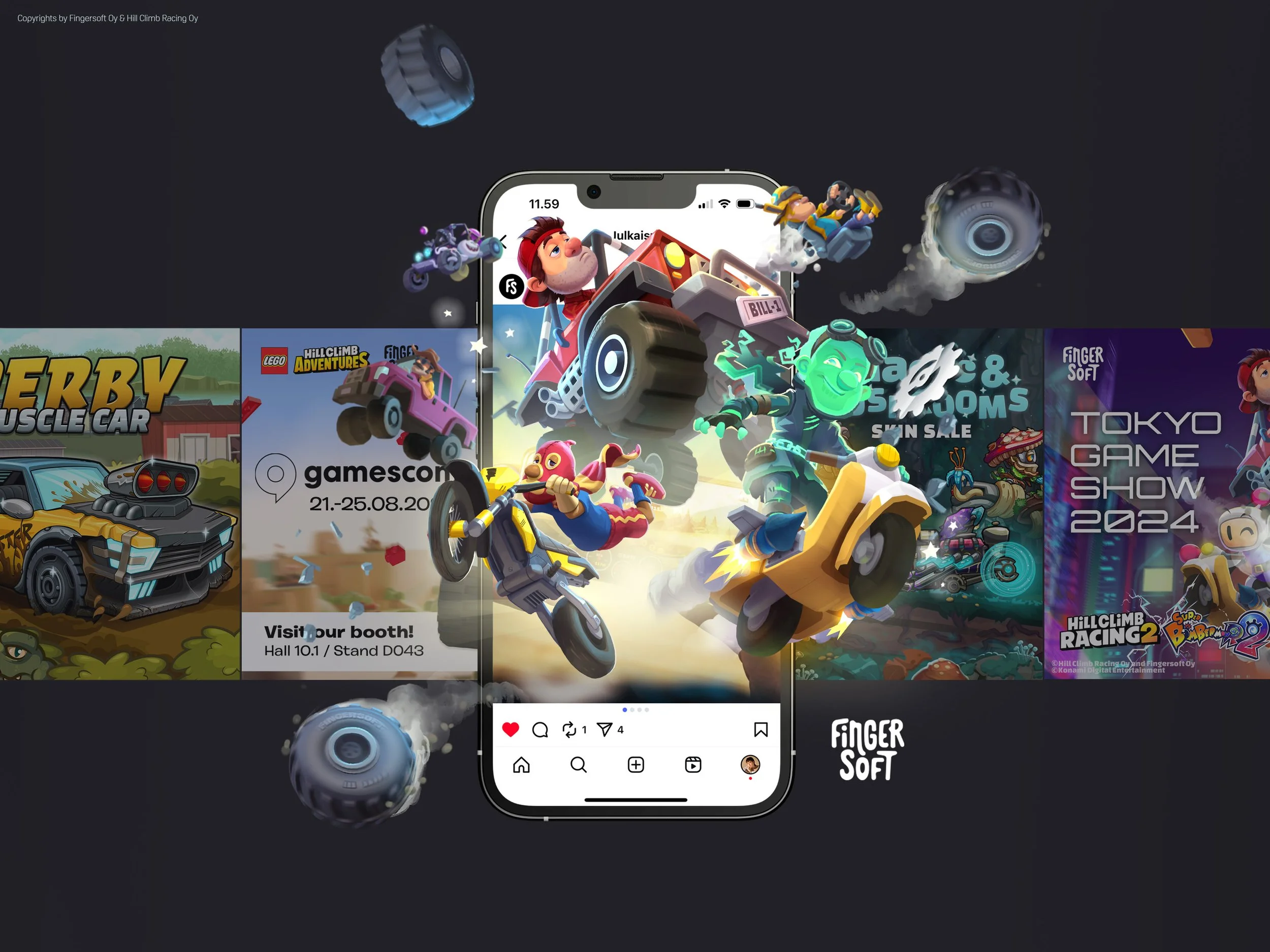 Fingersoft and Hill Climb Racing