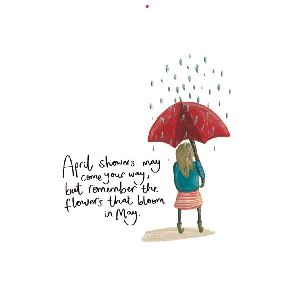 'April Showers' gouache paintings designed as an illustration