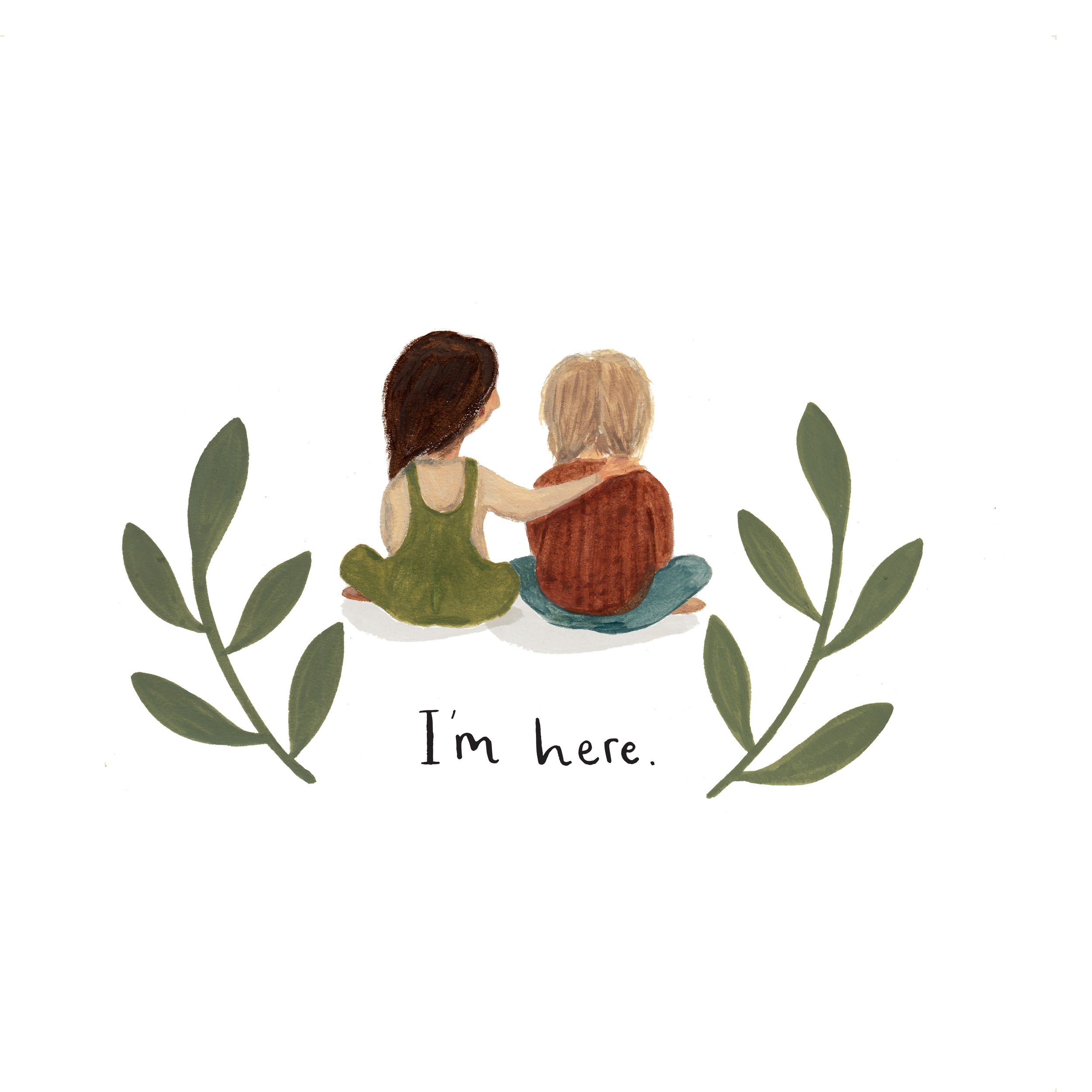 'Here' gouache paintings designed as an illustration