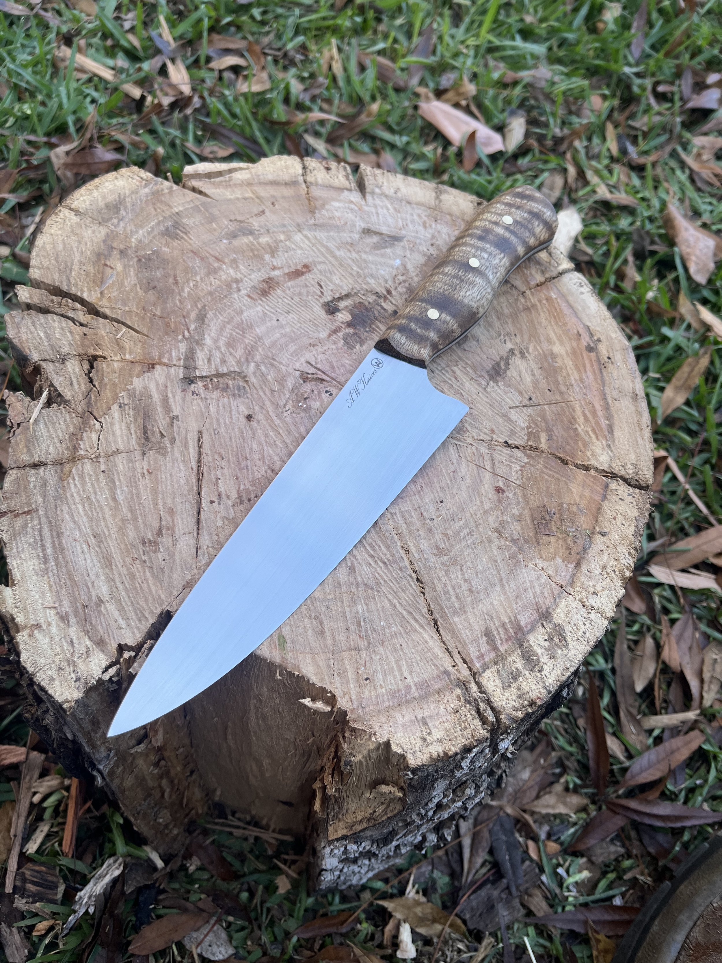 Western Chefs Knife. Curly Mango.