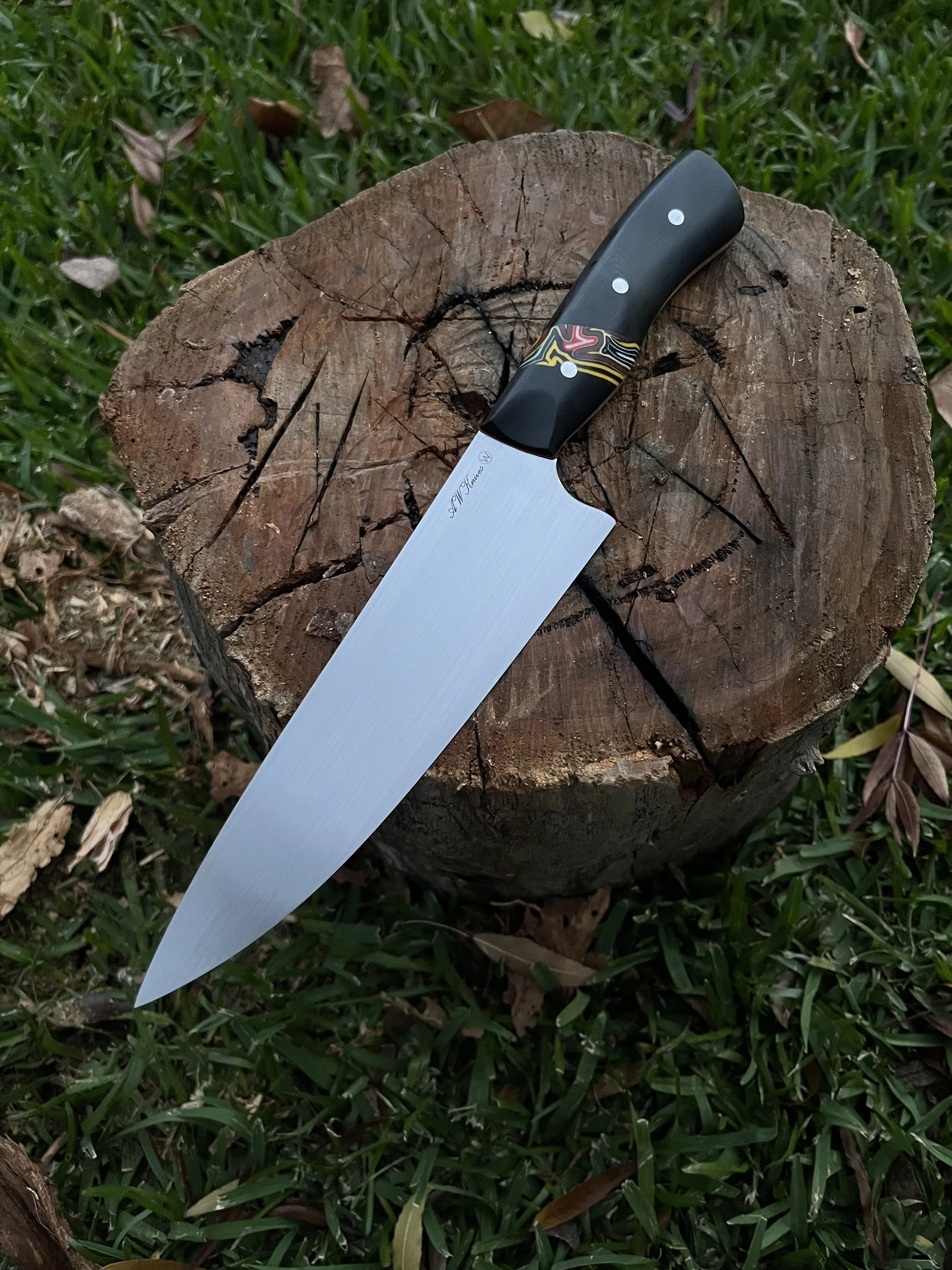Western Chefs Knife. G10 inlay handle.