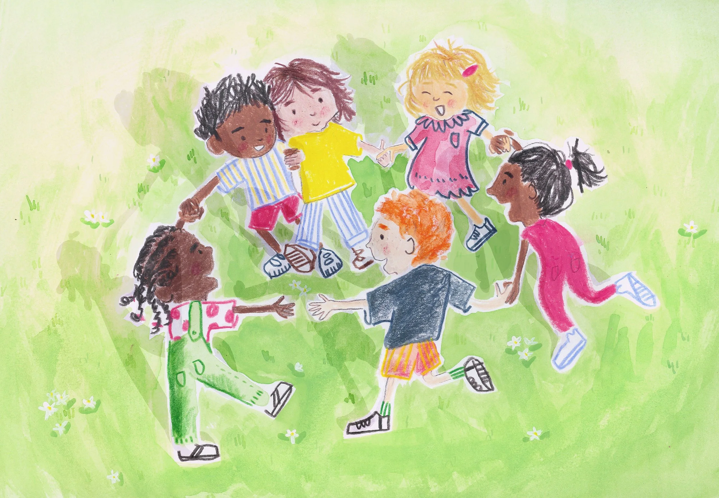 Playful kids in the summer sunshine
