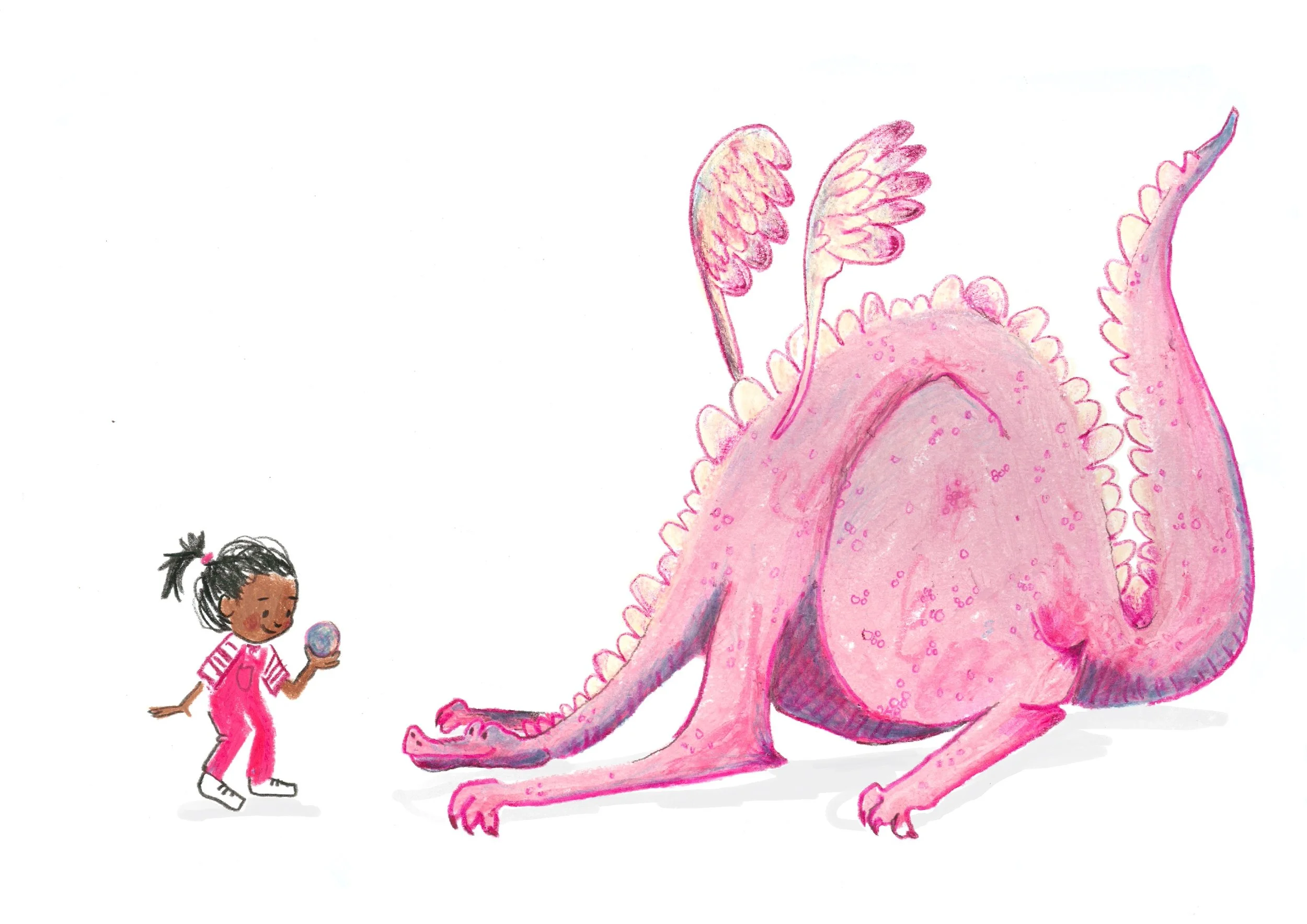 Remi and her Dragon, Mini Musty playing a game of fetch. 