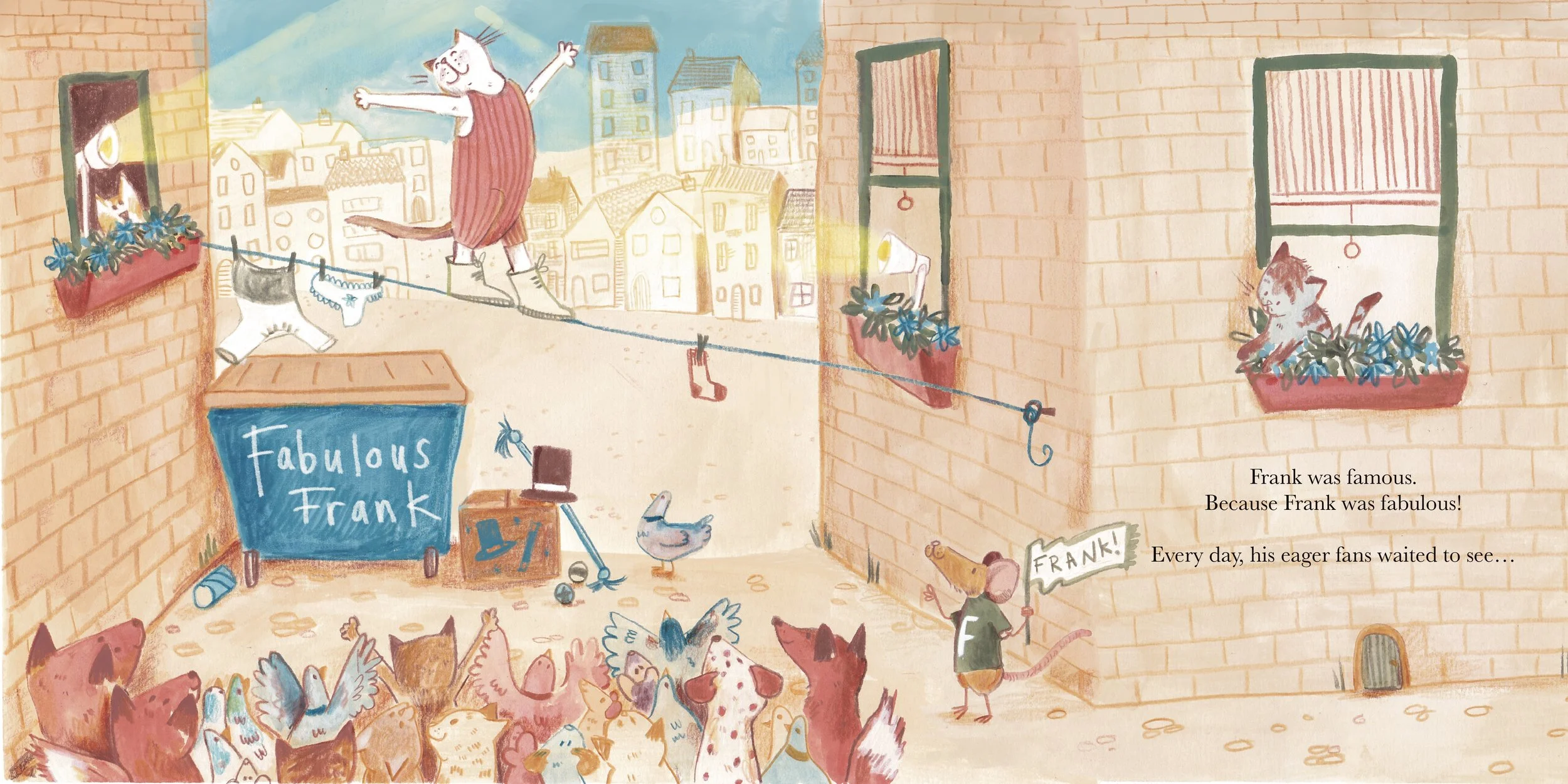 Working to a brief for the CBNN prize. Double page spread for Fabulous Frank written by Corrinne Averiss. 