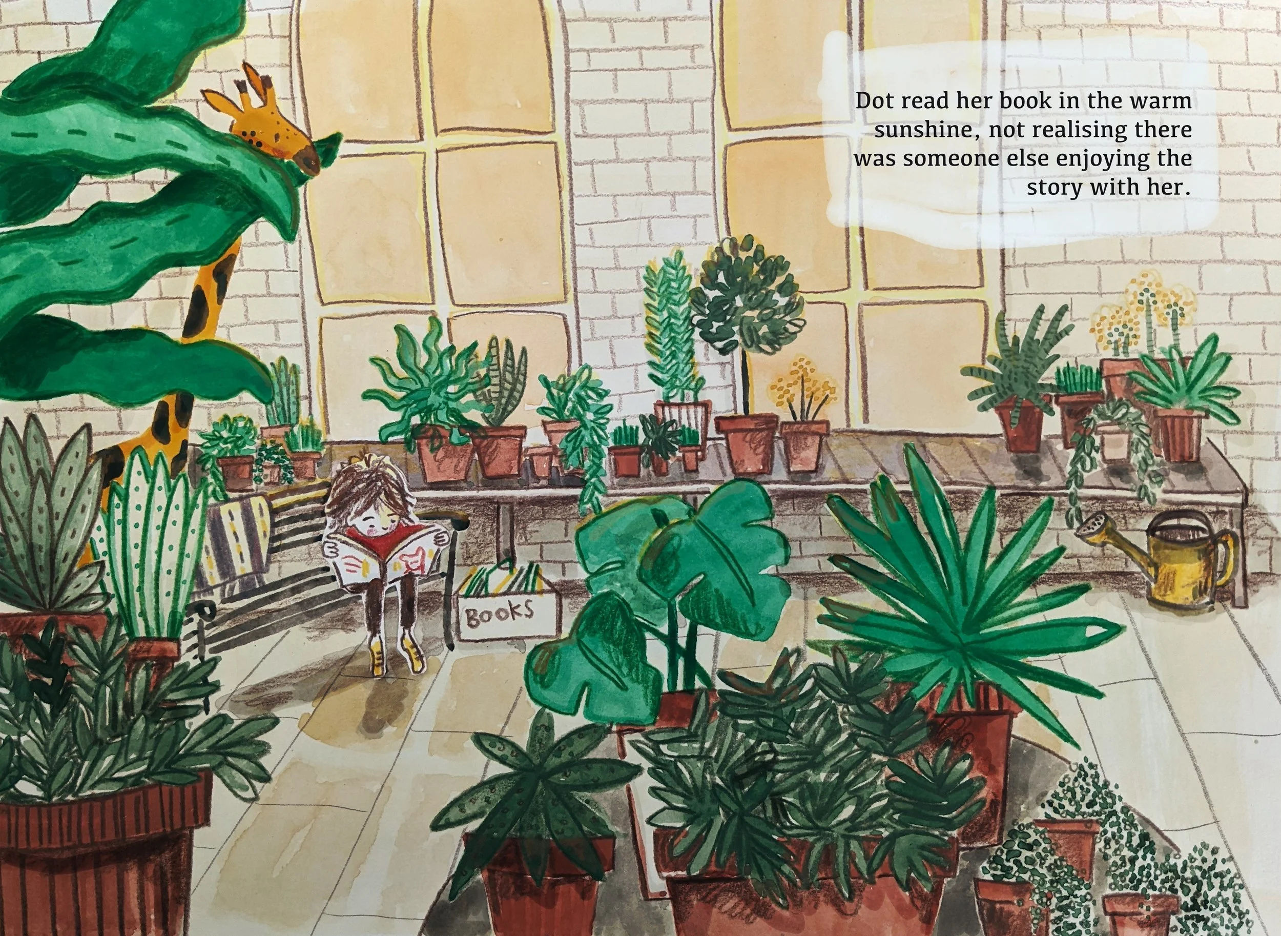 Dot reading in the orangery. A personal project