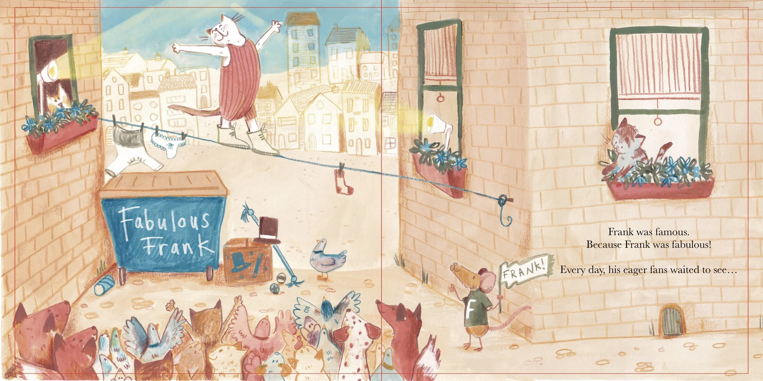 Spread 1 of my entry to the CBNN prize (Children’s book North) for Fabulous Frank. I worked with text written by Corinne Averiss.