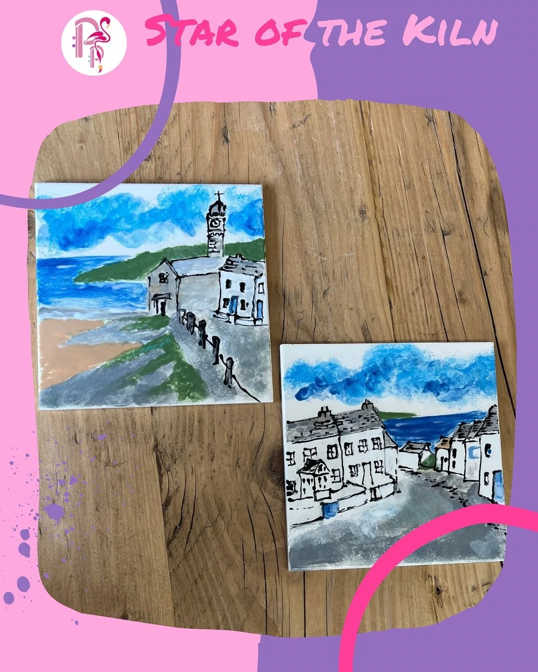 🌟STAR &bull; OF &bull; THE &bull; KILN🌟

These beautiful tiles feature the Cornish town of Porthlevan, and were painted by a Porthlevan local who couldn&rsquo;t wait to come and visit us! Aren&rsquo;t the gorgeous?🌊

Feeling inspired? Book now to 
