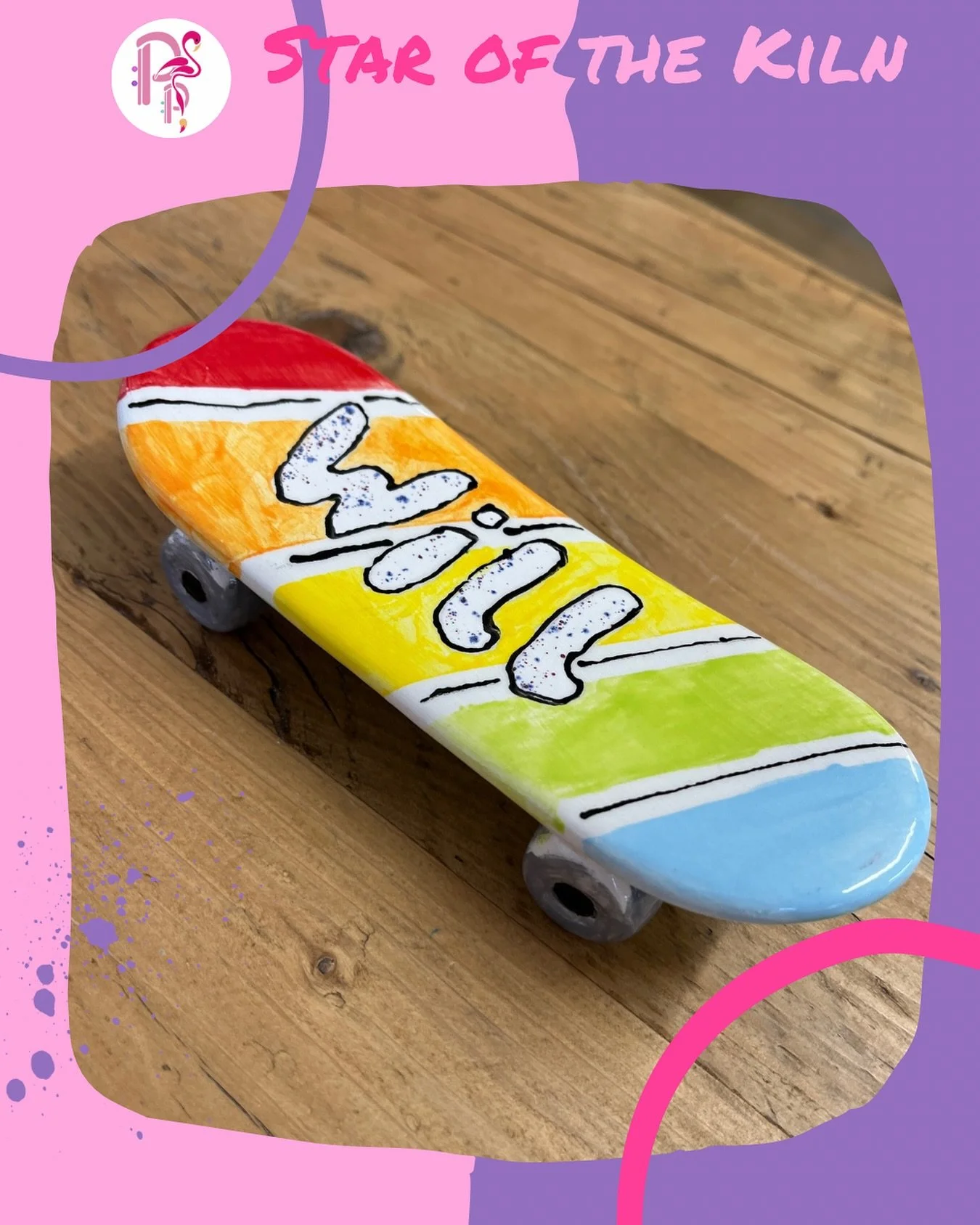🌟STAR &bull; OF &bull; THE &bull; KILN🌟

We haven&rsquo;t met THAT many 10(??) year old boys who are so full of patience, creativity and good ideas - but here&rsquo;s a brilliant example! Super neat and perfectly unique, Will is one clever skateboa