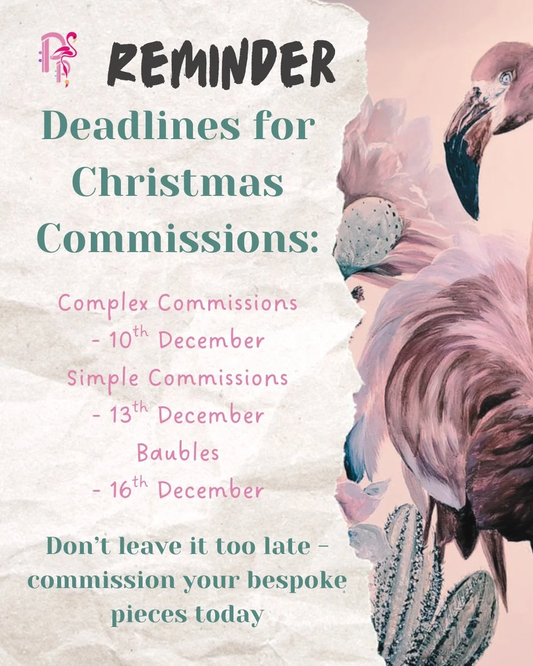 🔔CHRISTMAS &bull; COMMISSION &bull; DEADLINES🔔

Looking for the perfect bespoke gift for someone special? (Or even yourself!) A Pitter Potter commissioned piece is something special; to be treasured for years, unique to the recipient. 

Our commiss