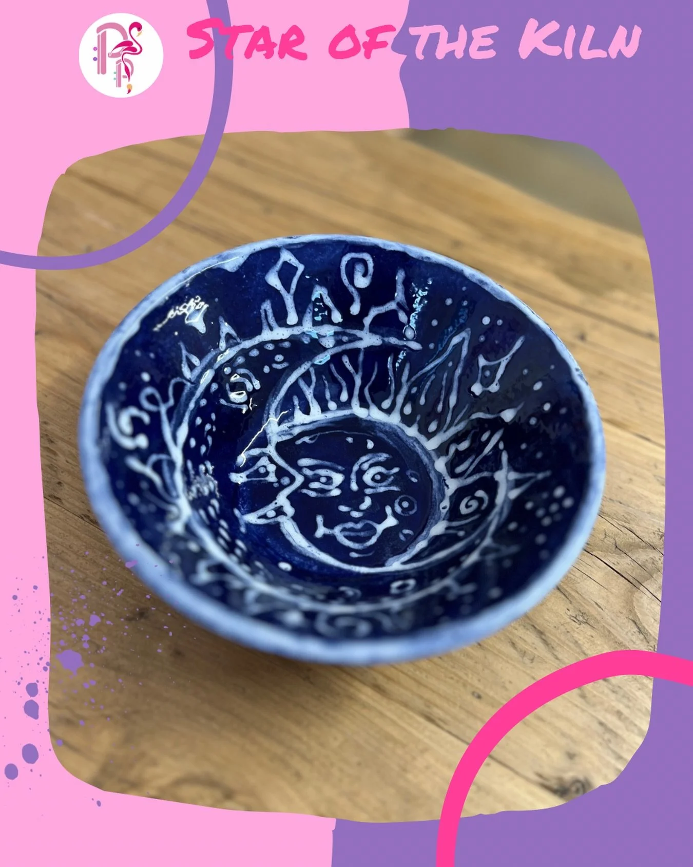 🌟STAR &bull; OF &bull; THE &bull; KILN🌟

White on navy is not the easiest of techniques to nail, so we certainly feel this beautiful bowl has earned Star of the Kiln status! Magical, astronomy-themed and perfectly executed - what more could you nee
