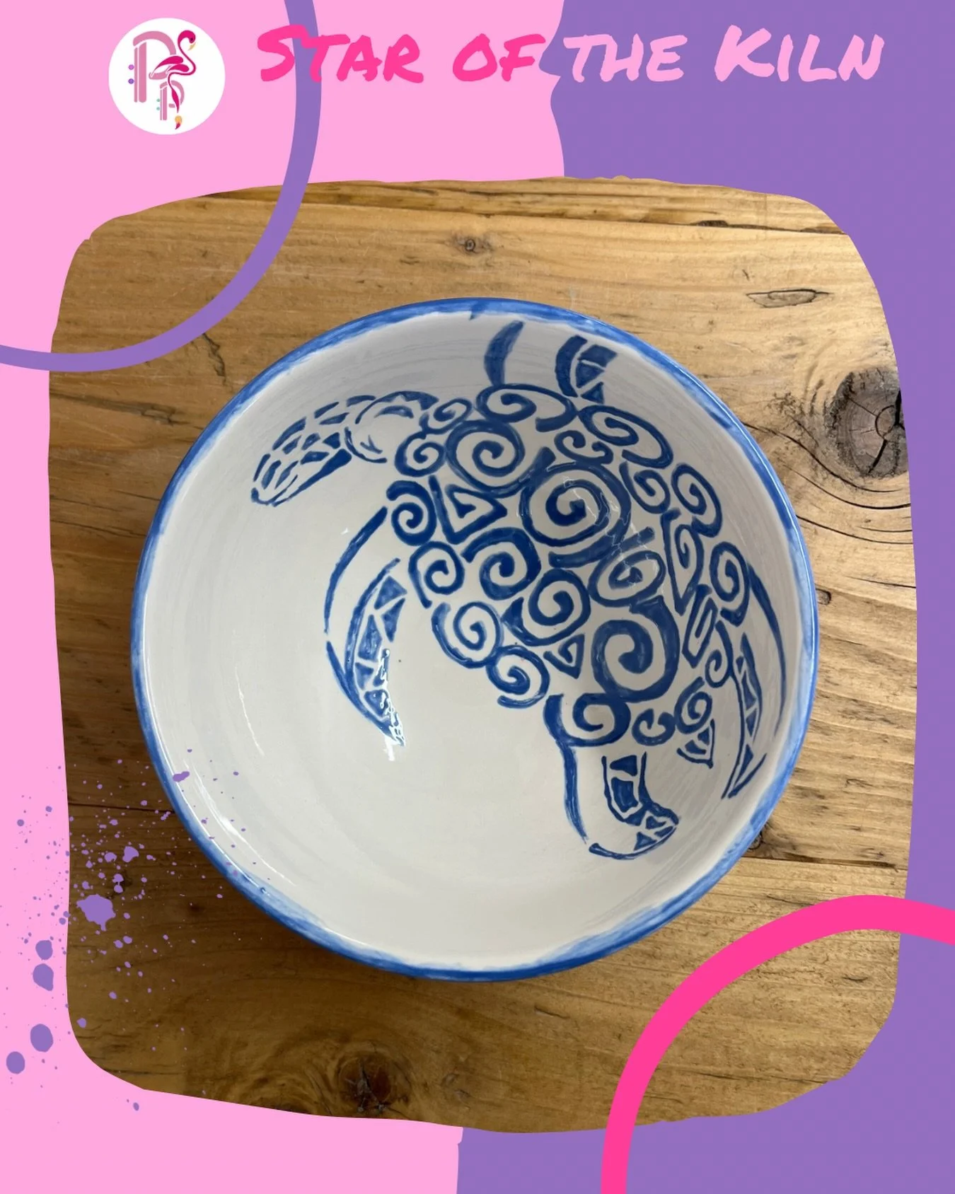 🌟STAR &bull; OF &bull; THE &bull; KILN🌟

We love this clever design! A gorgeous sea turtle, painted in just one colour, using patterns and shapes to tell the story - what a good idea!👏

Feeling inspired? Book now to #PaintYourStyle!
🌵🎨🦩

For mo
