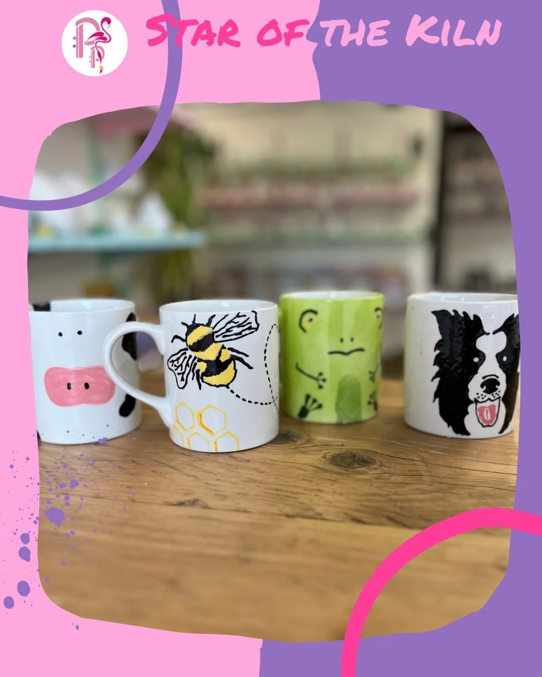 🌟STAR &bull; OF &bull; THE &bull; KILN🌟

Regular visitor, Anna, knows how to get things done! Four mugs in two-ish hours, complete with baby prints / not too shabby!👏 One for each grandparent, naturally (and we&rsquo;re especially keen on that bee